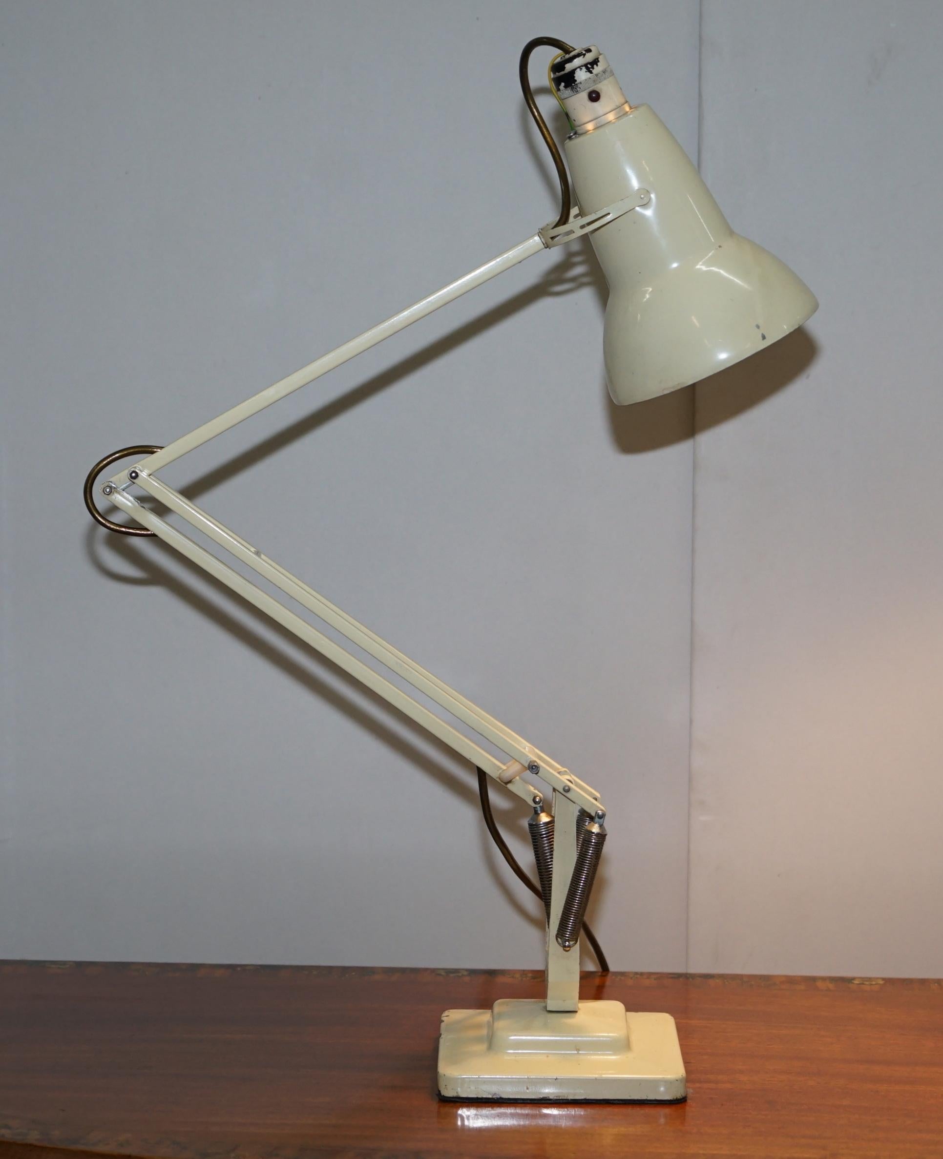 Herbert Terry Model 1227 Anglepoise Articulated Table Lamp Original Cream Paint 2