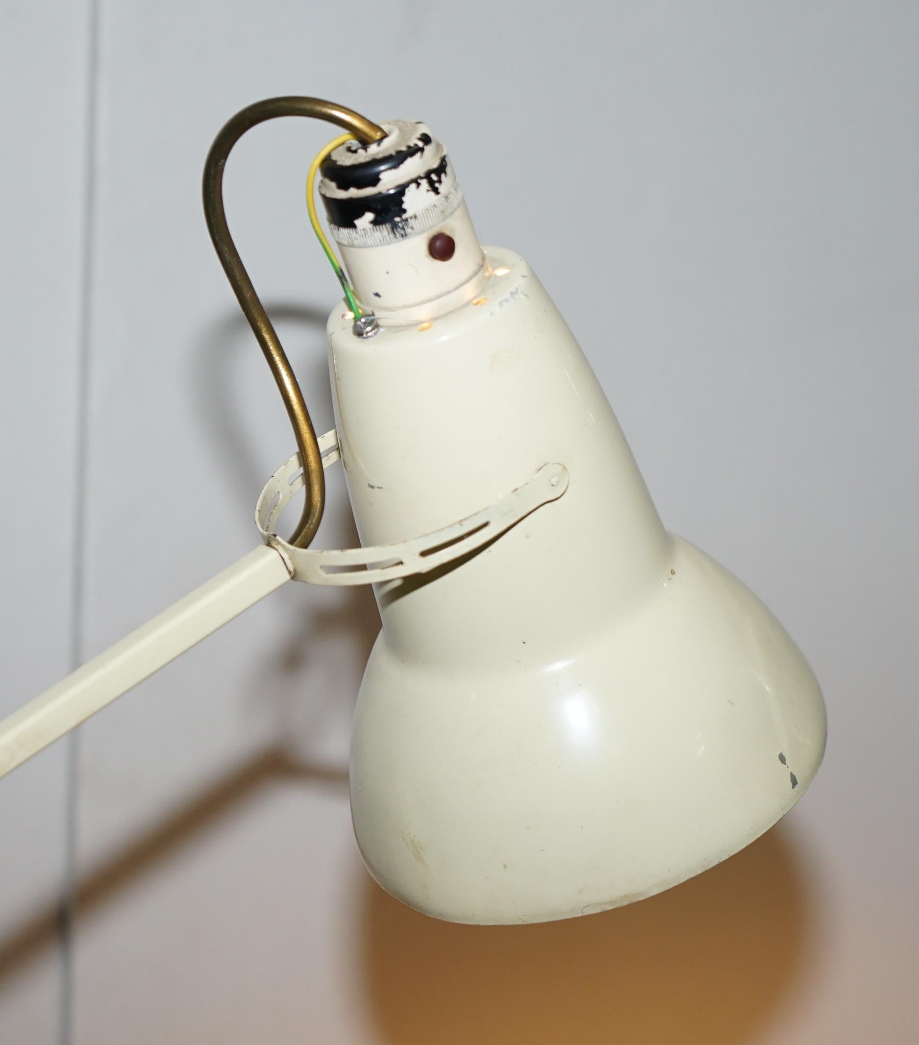 Herbert Terry Model 1227 Anglepoise Articulated Table Lamp Original Cream Paint 3