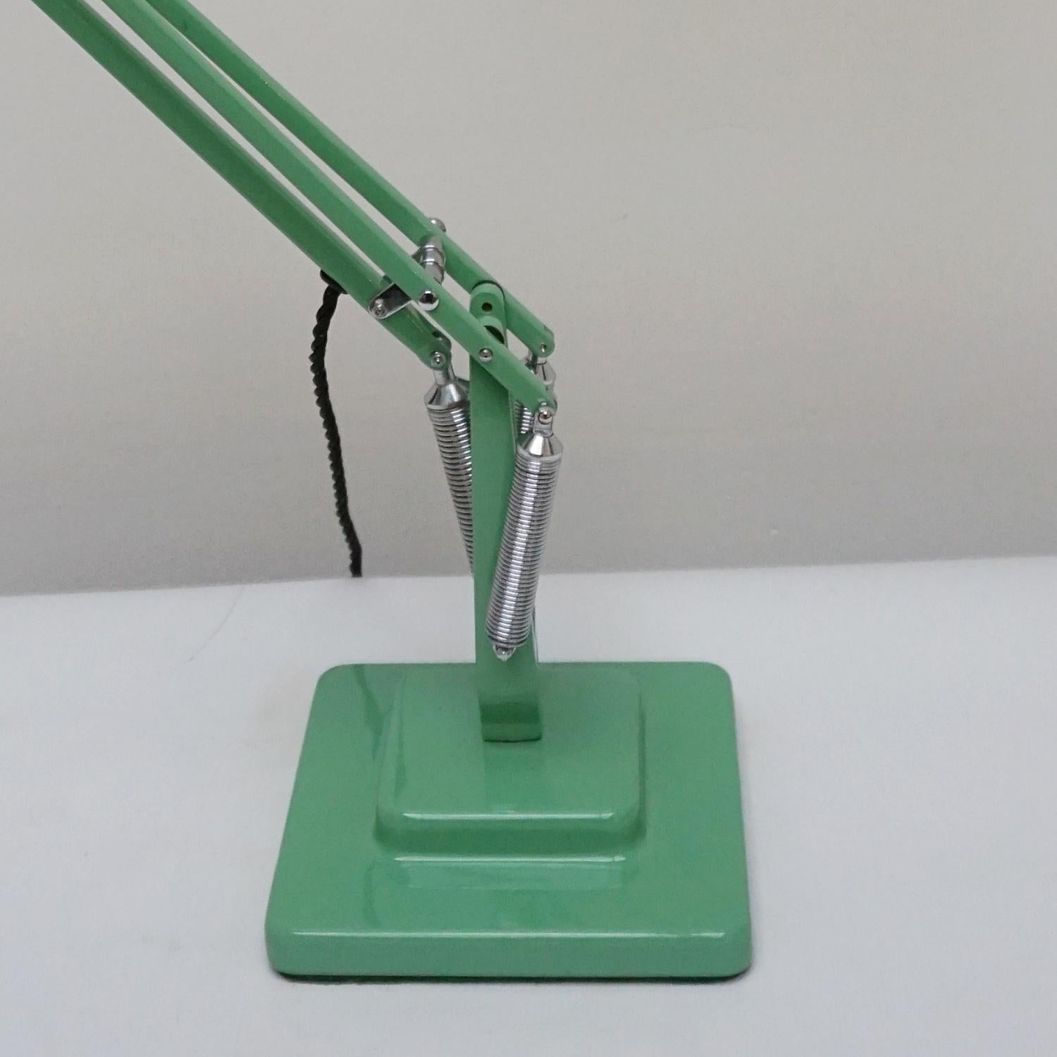 Herbert Terry & Sons Mid 20th Century Repainted Green Anglepoise Desk Lamp 3