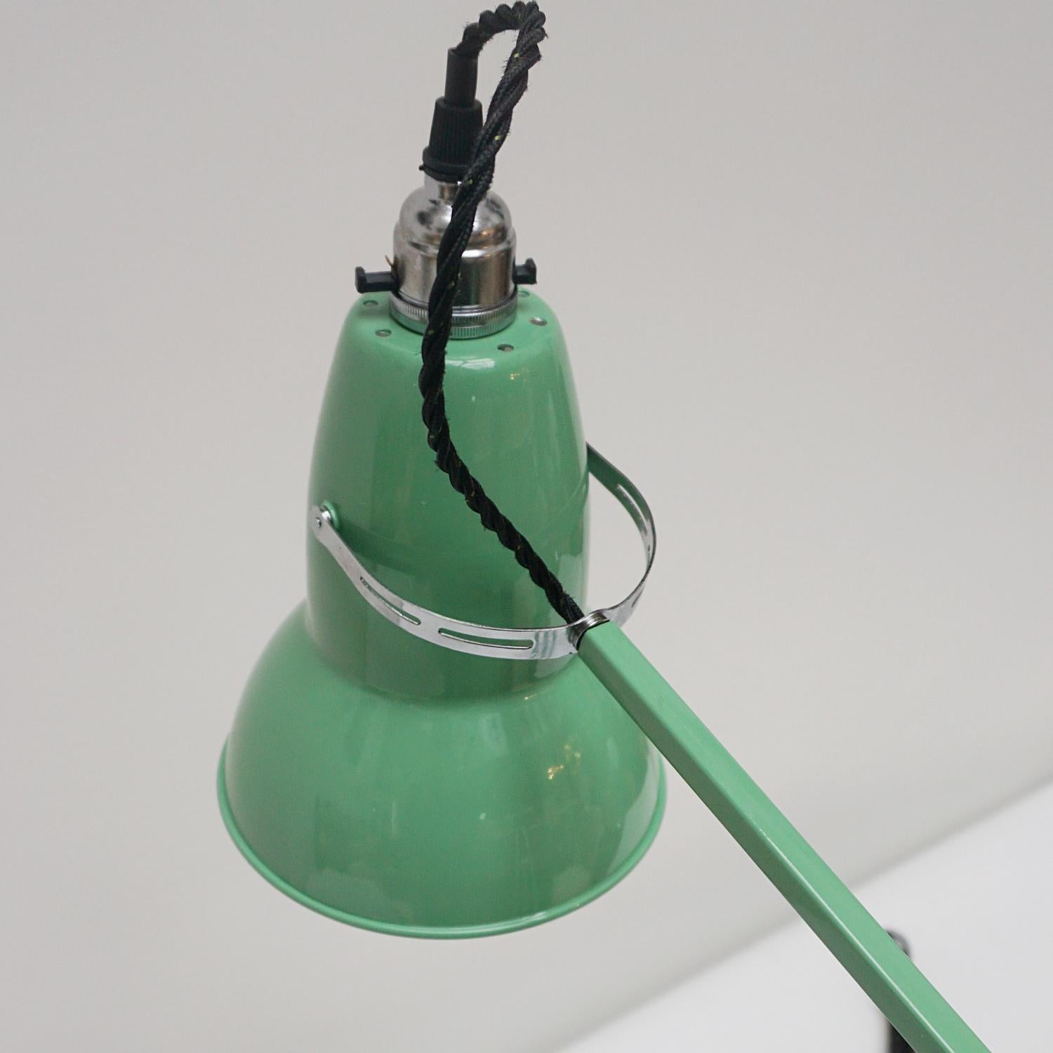 Herbert Terry & Sons Mid 20th Century Repainted Green Anglepoise Desk Lamp 2