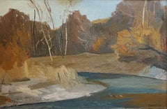 "Autumn River" by Herbert Theurillat - Oil on Canvas 50x75 cm