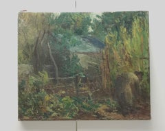 Cabin in the woods by Herbert Theurillat - Oil on canvas