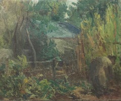 Cabin in the woods by Herbert Theurillat - Oil on canvas