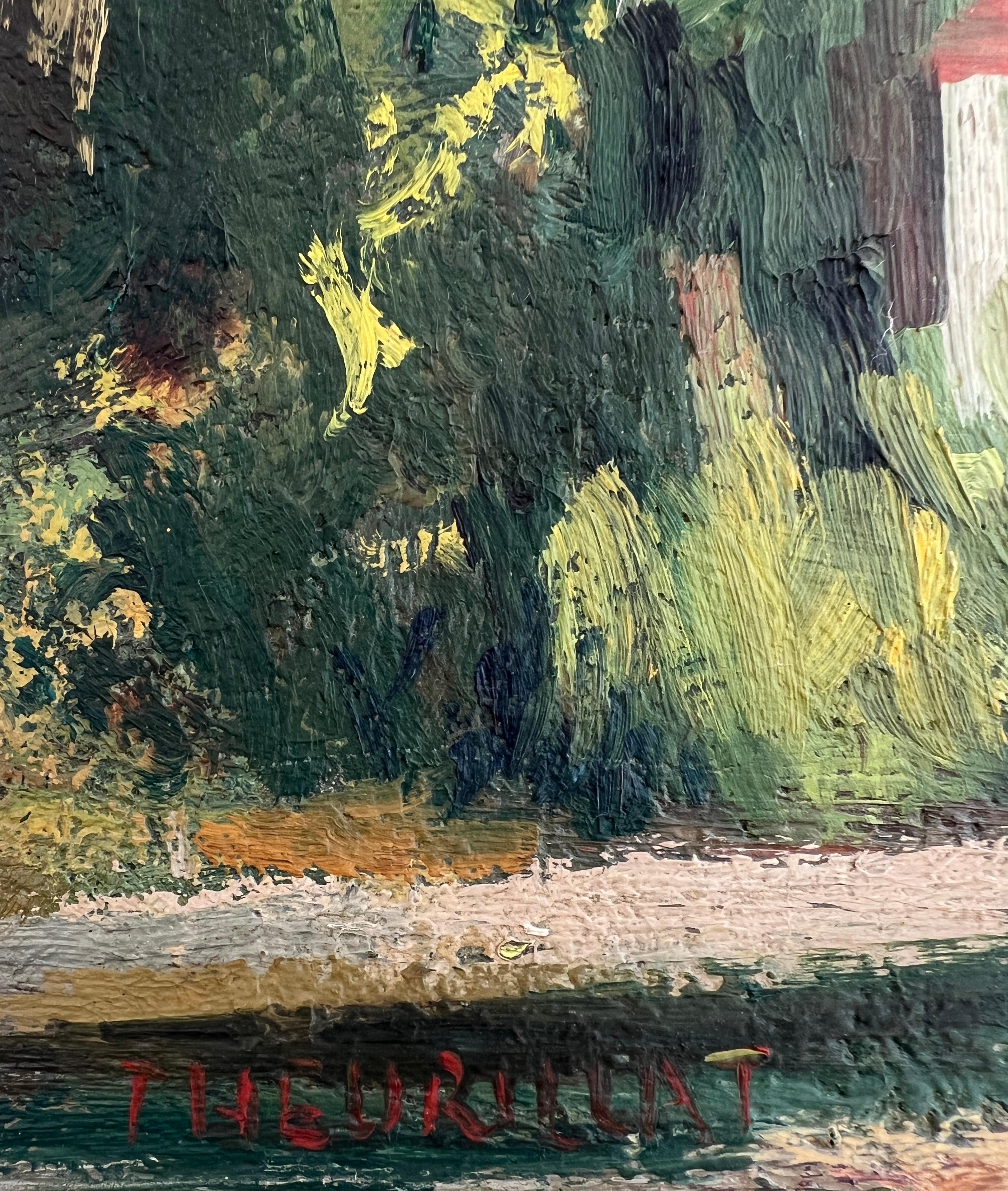 Haus mit rotem Dach (Moderne), Painting, von Herbert Theurillat