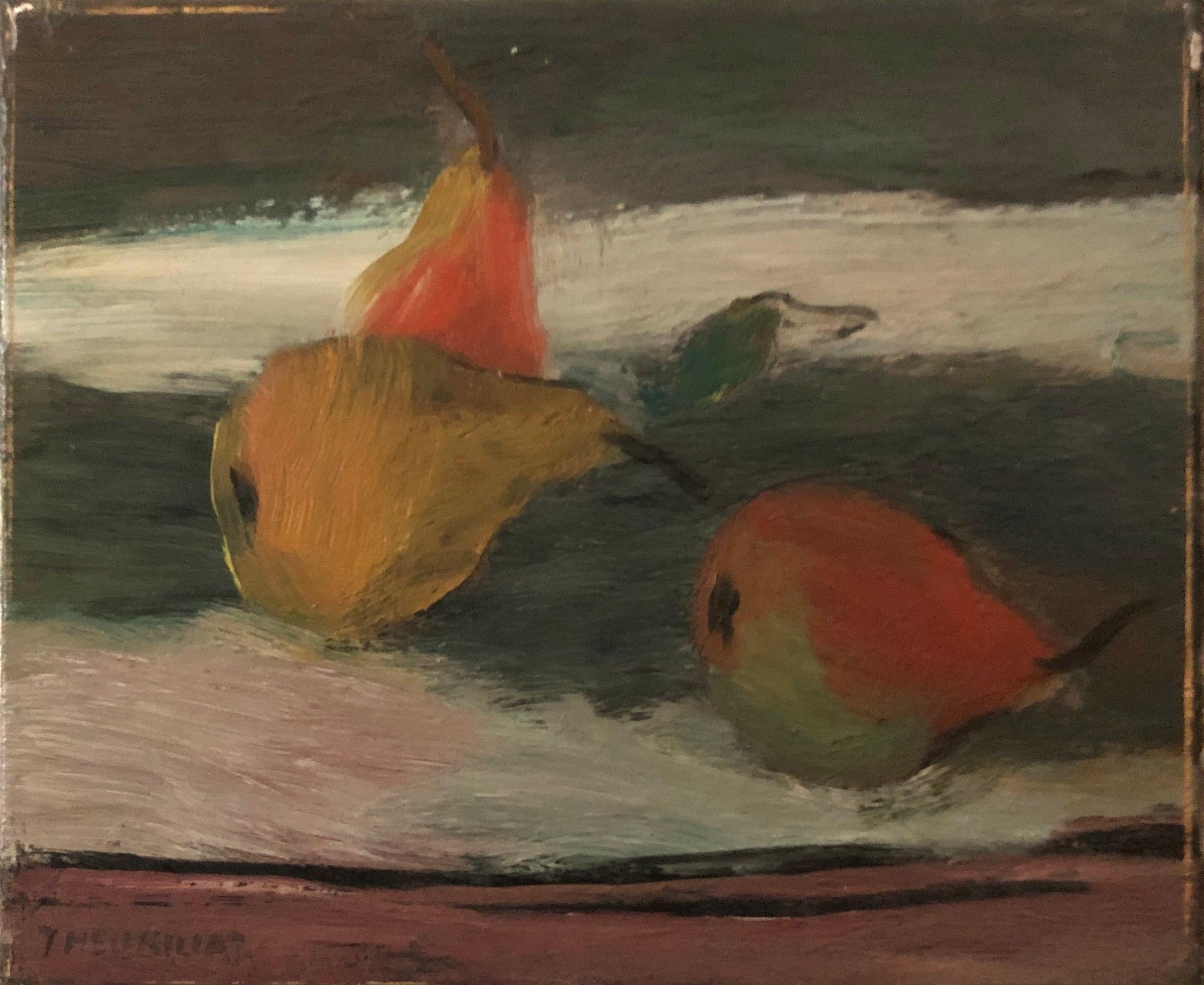Still-Life Painting di Herbert Theurillat - Natura morta con pere