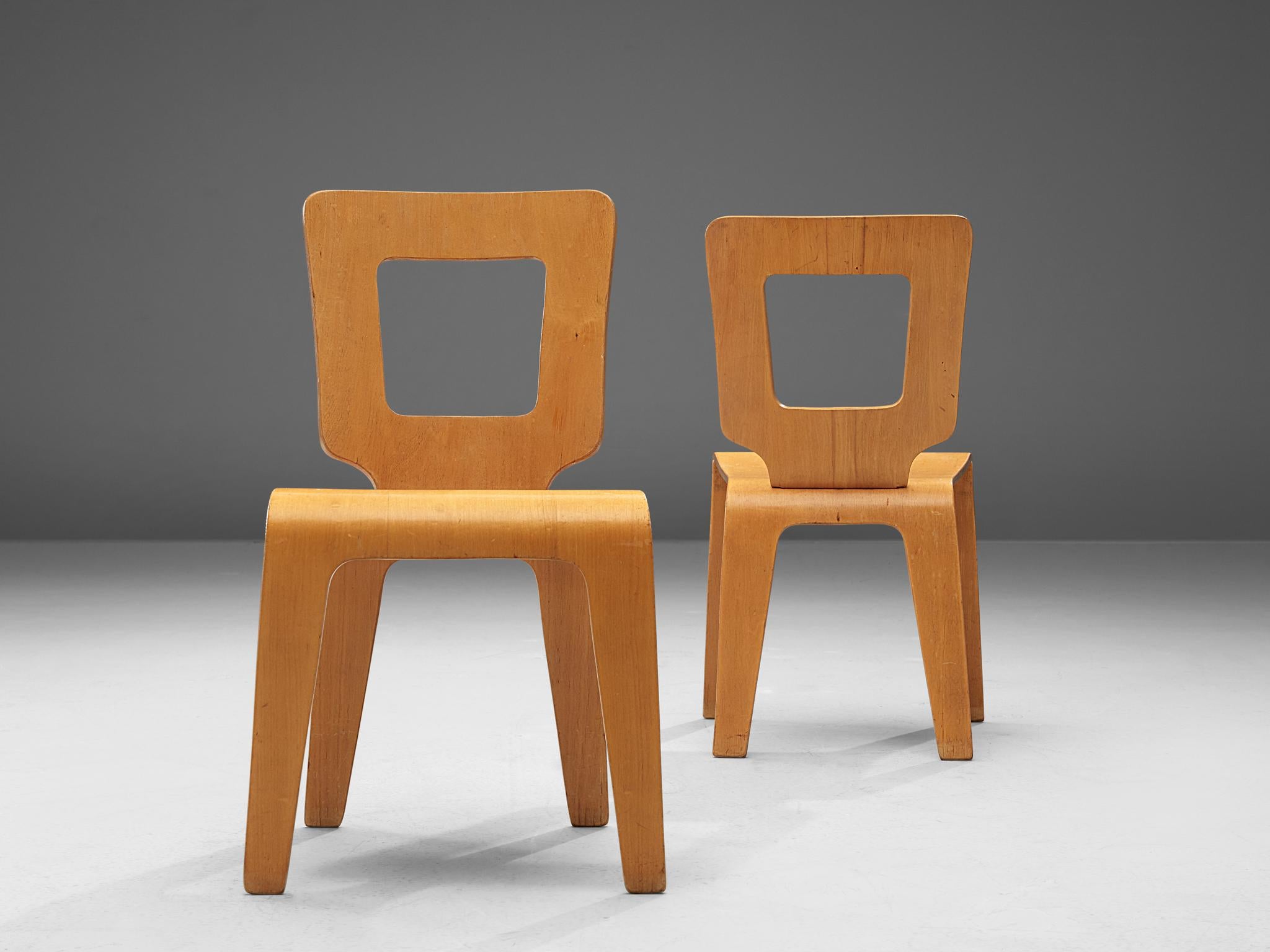 Mid-Century Modern Herbert von Jordan Chairs in Plywood