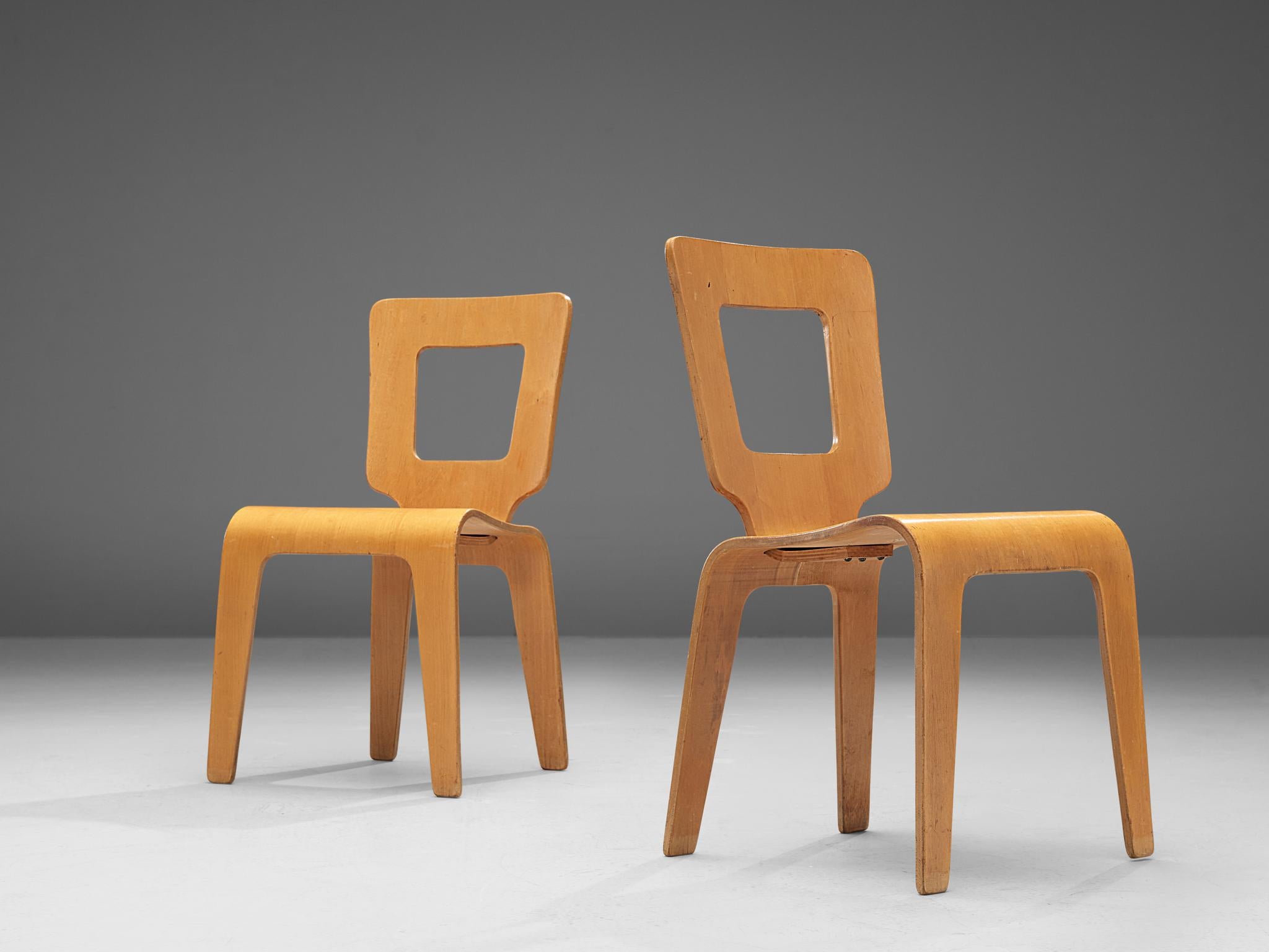 20th Century Herbert von Jordan Chairs in Plywood