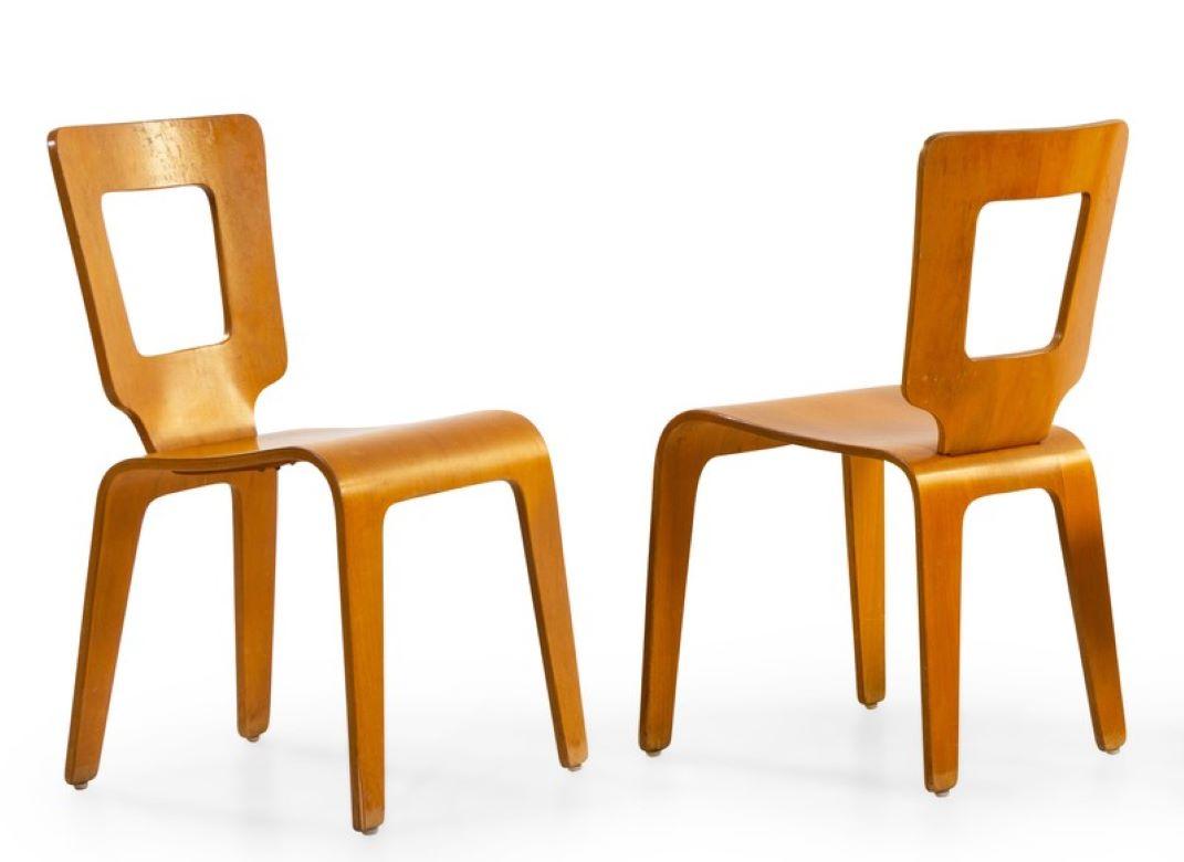 Herbert Von Thaden And Donald Lewis Jordan Molded Birch Plywood Chairs Model 102 For Sale 3