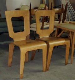 Herbert Von Thaden And Donald Lewis Jordan Molded Birch Plywood Chairs Model 102