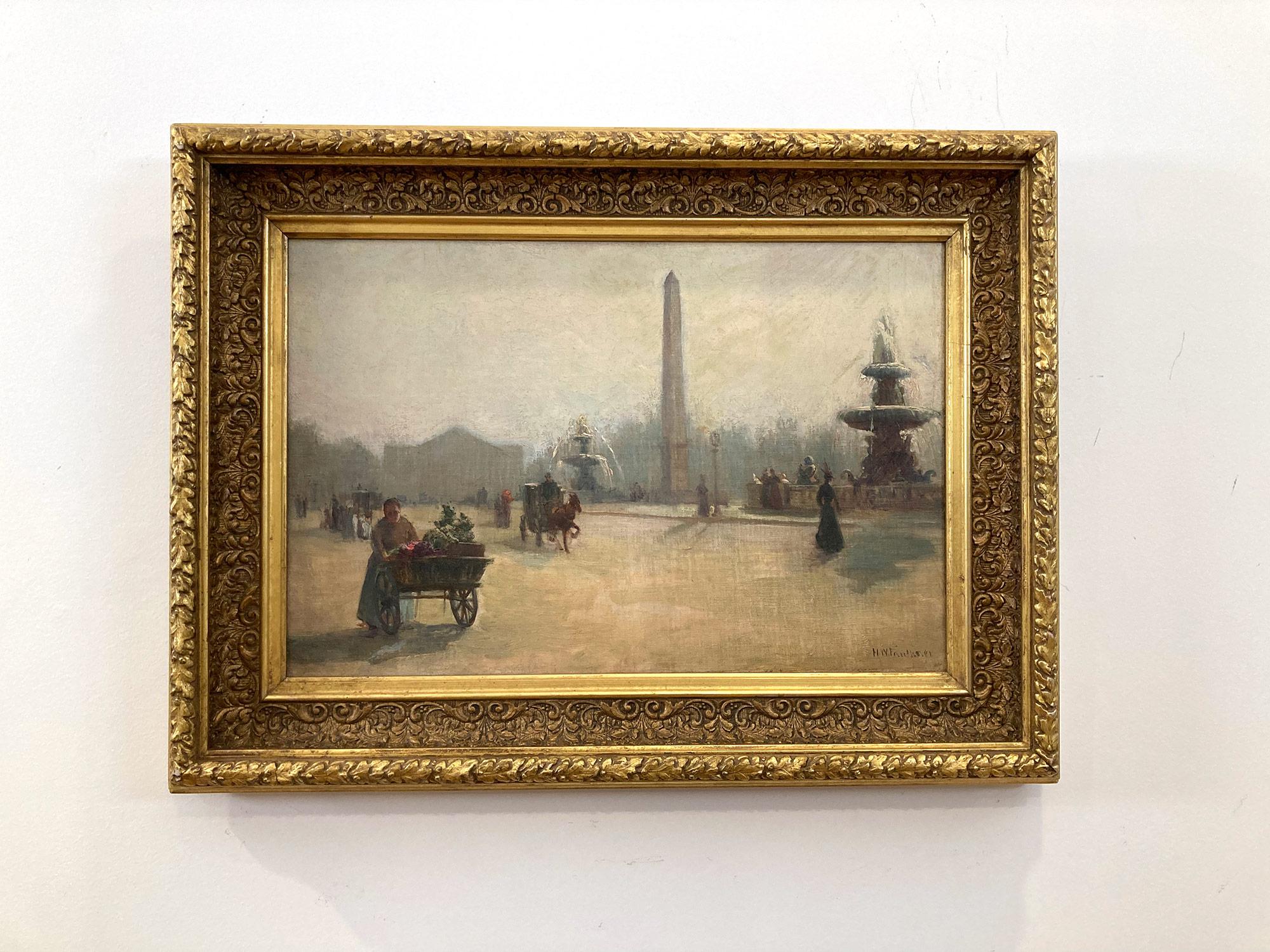 „Place de la Concord“ Französische impressionistische Pariser Straßenszene, Öl auf Leinwand im Angebot 6