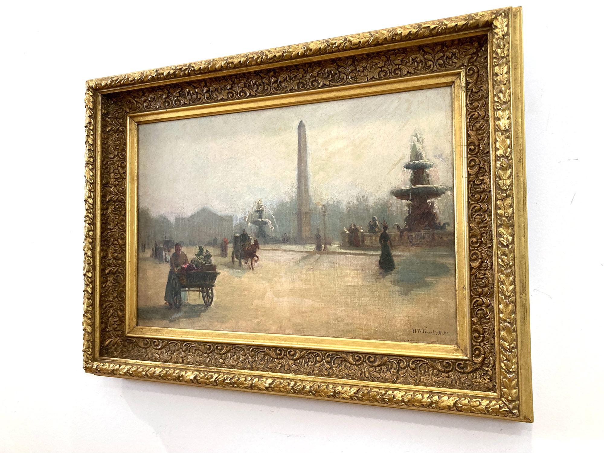 „Place de la Concord“ Französische impressionistische Pariser Straßenszene, Öl auf Leinwand im Angebot 7