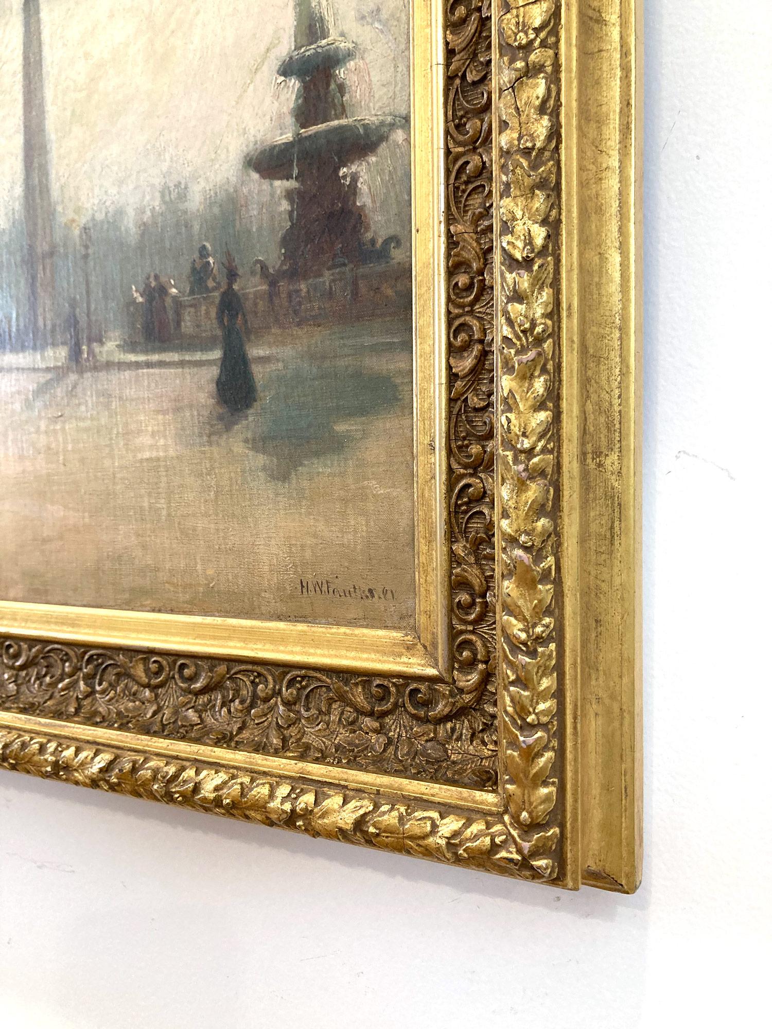 „Place de la Concord“ Französische impressionistische Pariser Straßenszene, Öl auf Leinwand im Angebot 9