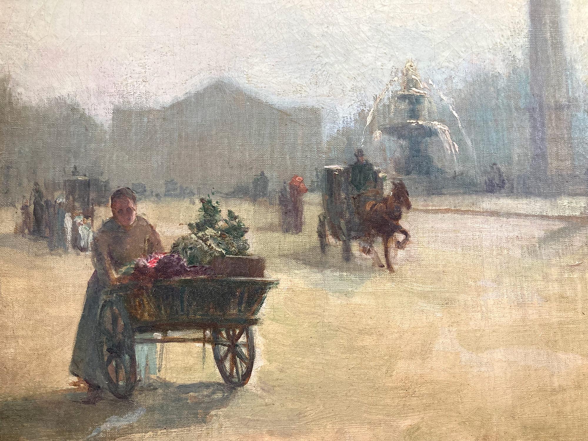 „Place de la Concord“ Französische impressionistische Pariser Straßenszene, Öl auf Leinwand (Impressionismus), Painting, von Herbert Waldron Faulkner