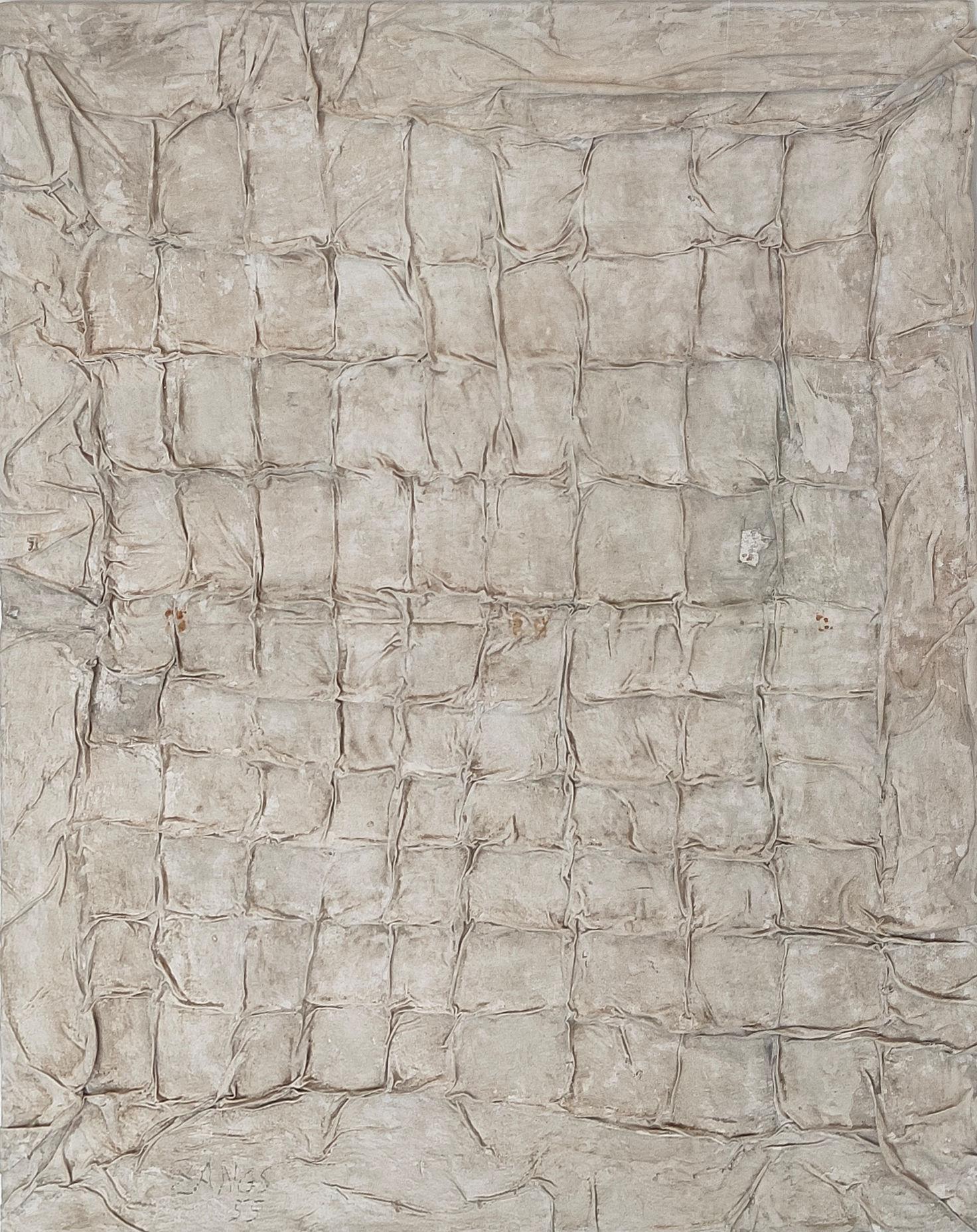 Herbert Zangs
Knickfaltung (Foldes), 1955
Firmato e datato in basso a sinistra
Panno di cotone piegato e dipinto con dispersione
42 x 32 pollici

Provenienza
Collection'S, Krefeld, Germania
Collezione privata, New York


Herbert Zangs era un artista