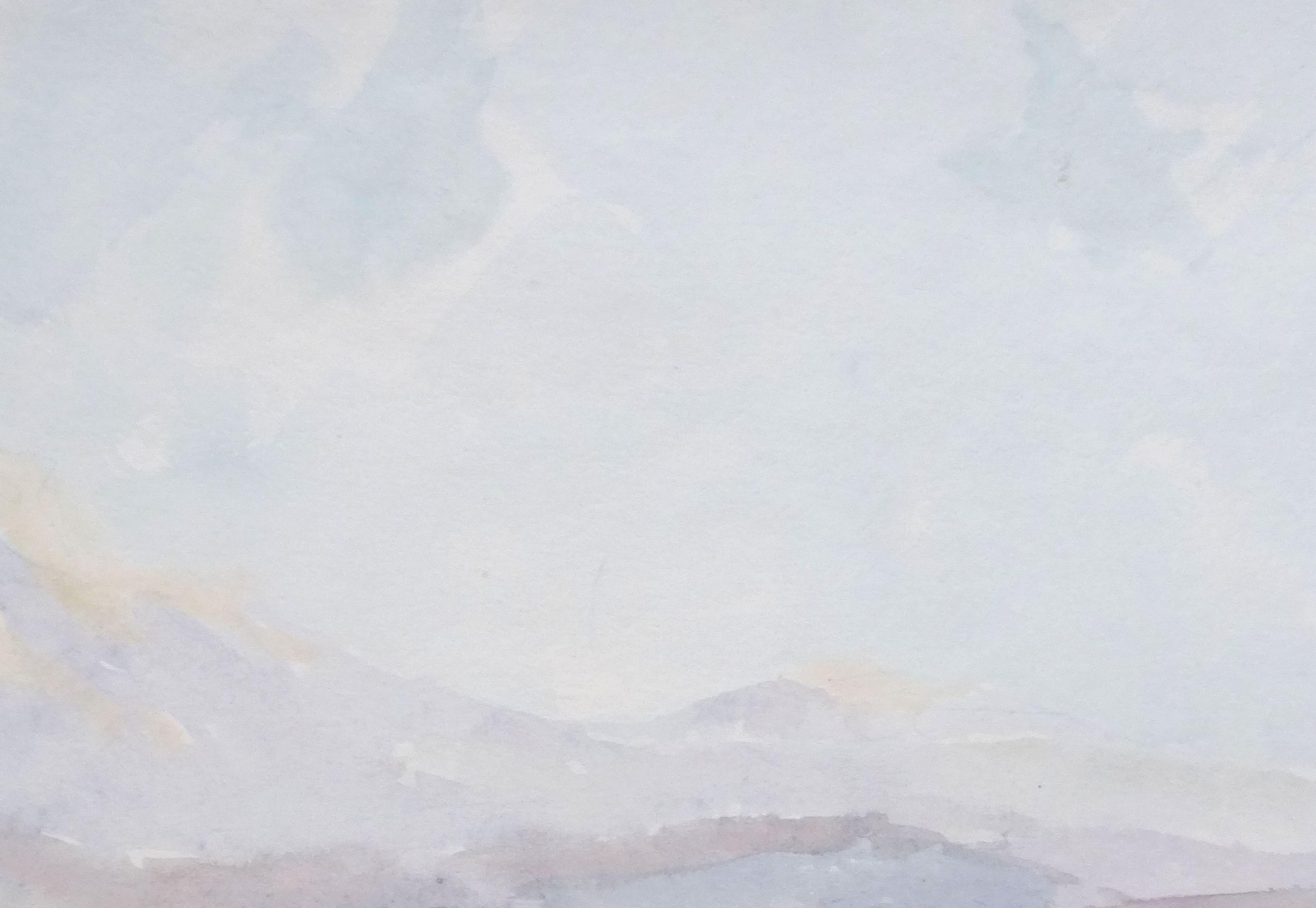 Cáucaso  1969, papel/acuarela, 29x40,5 - Landscape Painting Gris de Herberts Mangolds
