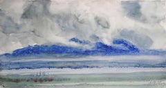 Landschaft  1967, Papier/Aquarell, 23x43,5 cm