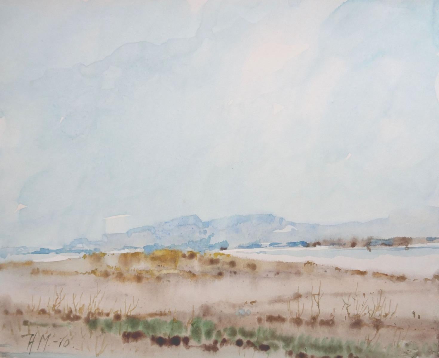 Landscape  1970., paper/watercolor., 25x30.5 cm