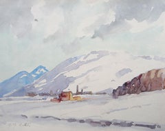 Winter landscape  1965, paper/watercolor, 20x25.5 cm