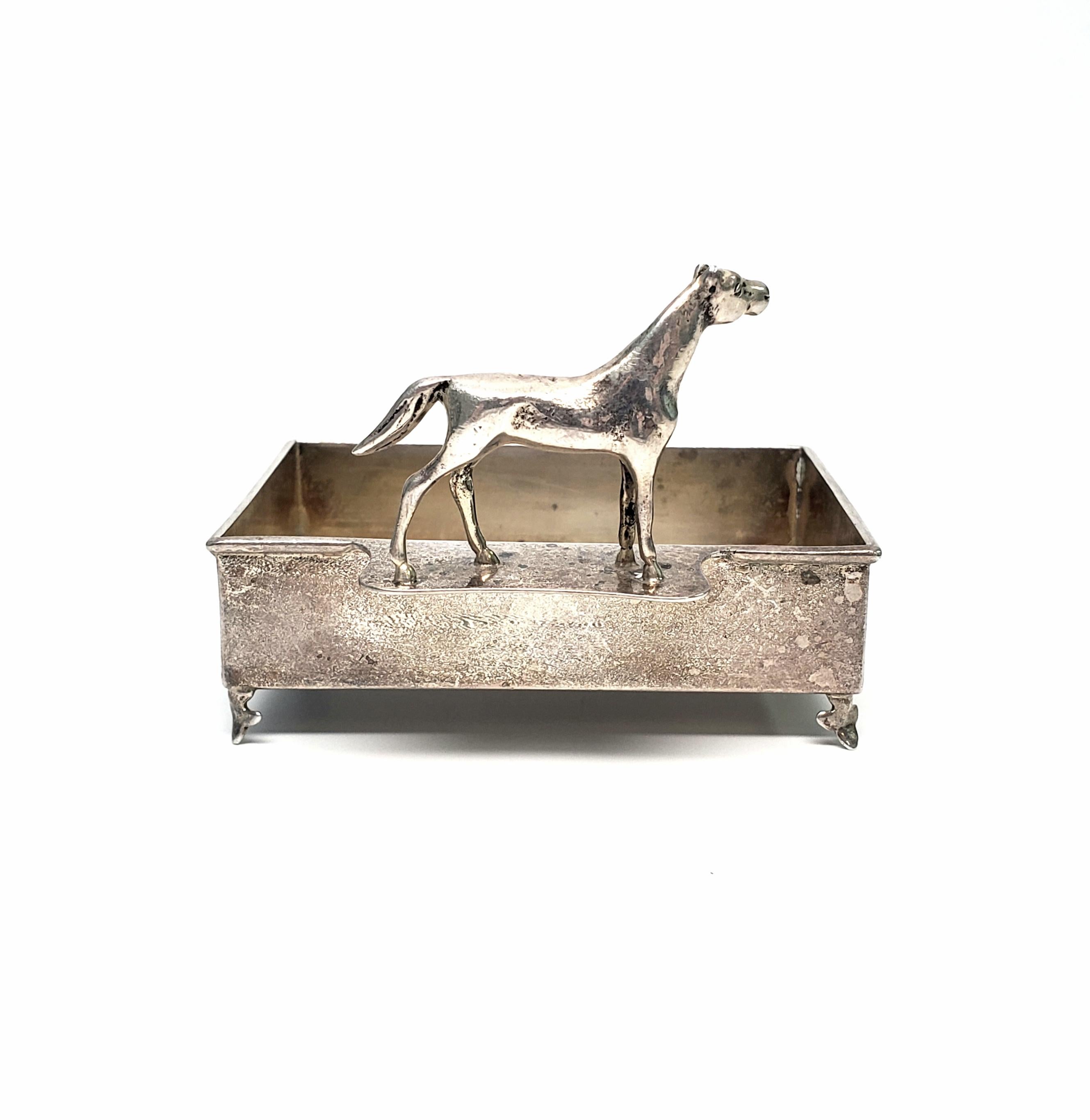 Herbst & Wassall Sterling Silver Figural Horse Business Card Holder In Good Condition In Washington Depot, CT