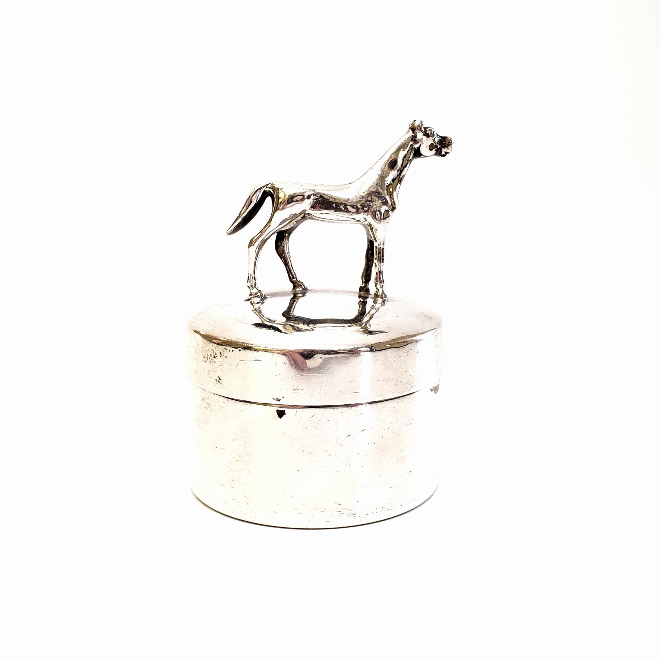 Unknown Herbst & Wassall Sterling Silver Figural Horse Postage Stamp Box