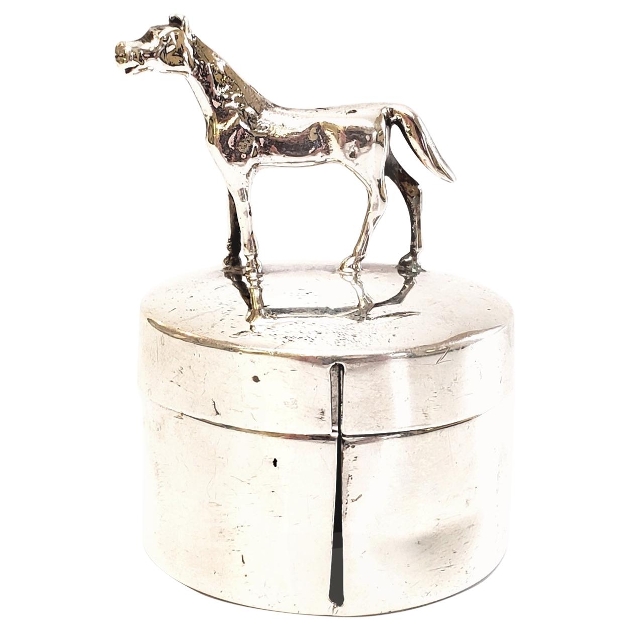 Herbst & Wassall Sterling Silver Figural Horse Postage Stamp Box