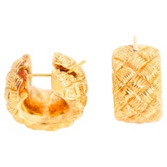 Herco 14K Yellow Gold Woven Hoop Earrings