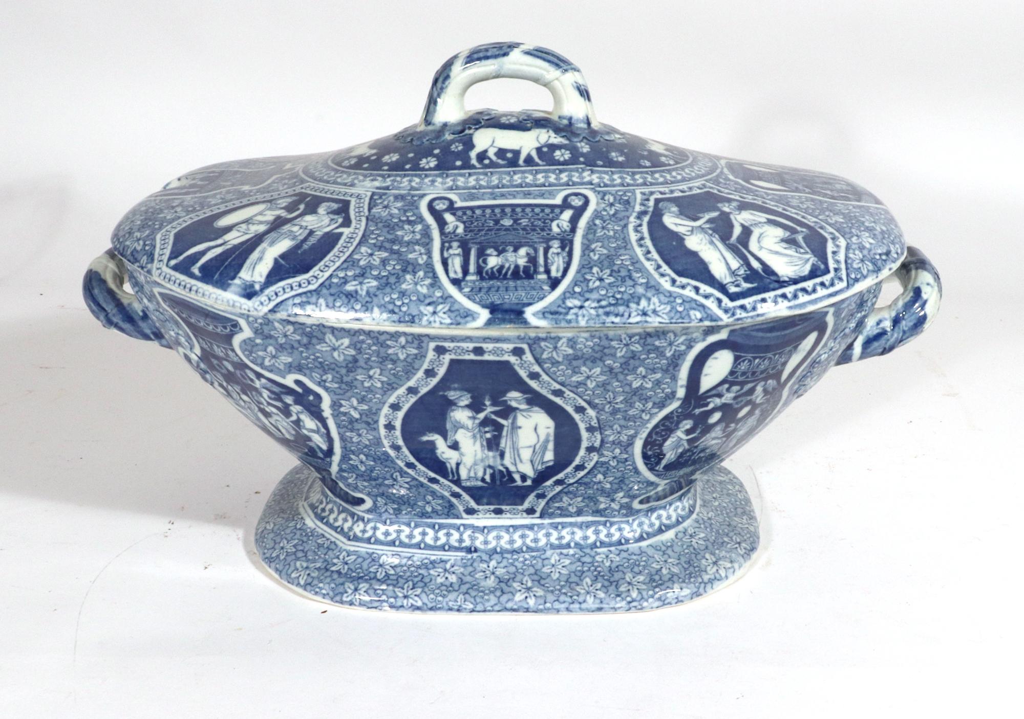 greek blue and white pottery