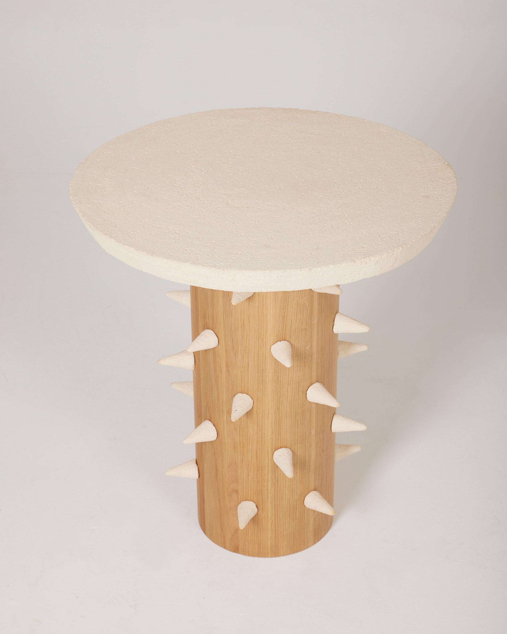 Hercule” Table By Designer Alan Louis. The Top Is In Ceramic, As Are The Base Spikes. The Base Is Made Of Solid Oak. Each Table Is Numbered And Signed. Designer : Alan Louis.