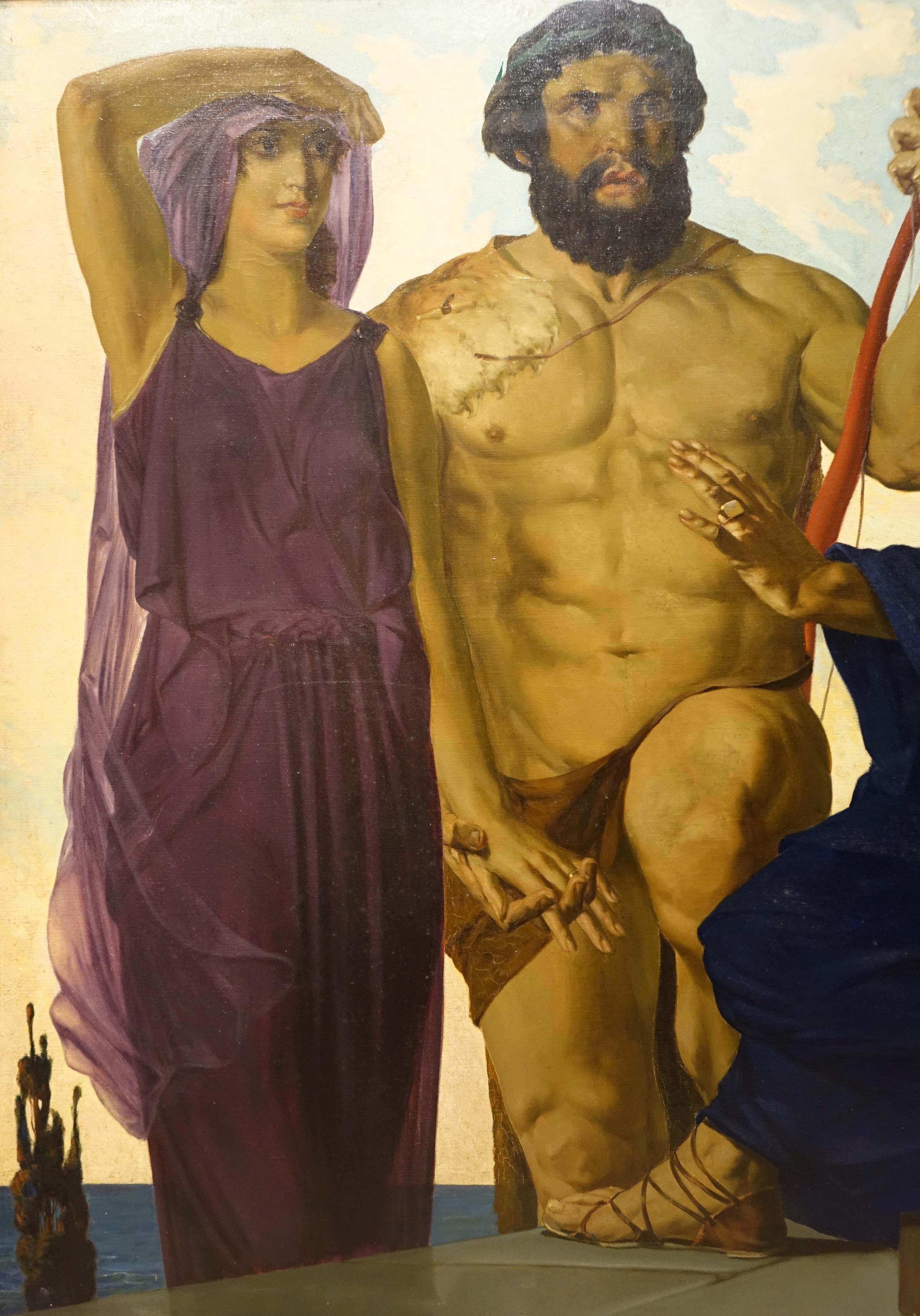Herkules und Alceste, Öl auf Leinwand Signiert  André Pierre LUPIAC, 1923 (Art déco) im Angebot