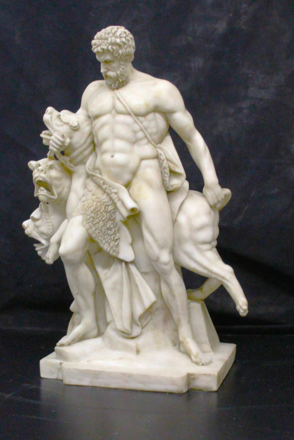 hercules and cerberus statue