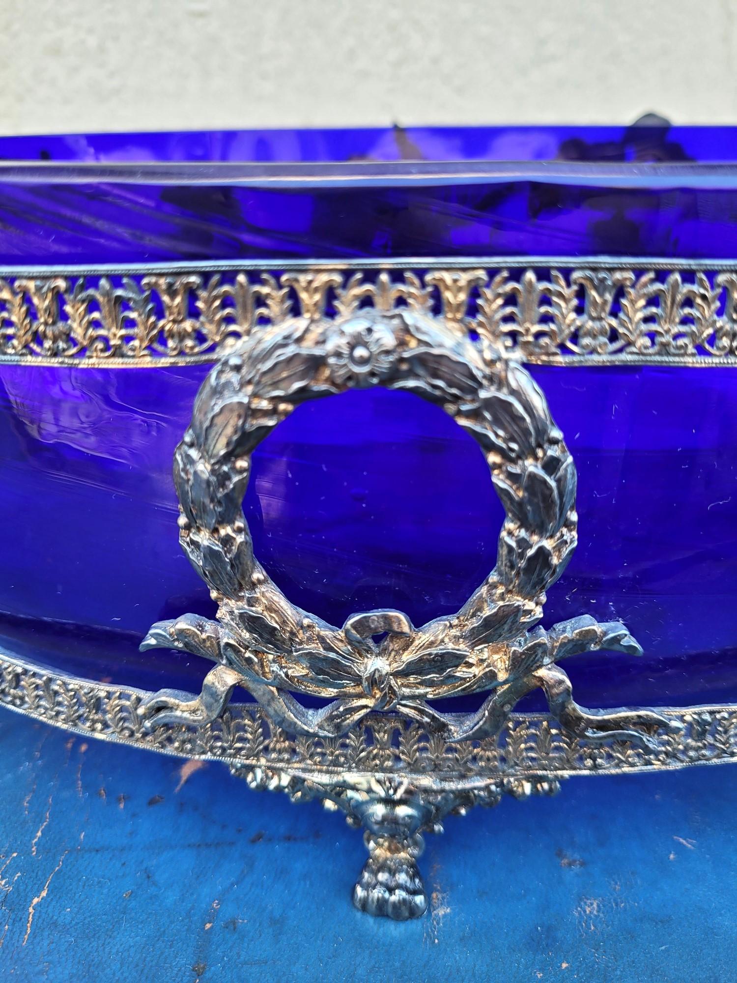 Hercules And Omphale, Glass And Silverplated  Metal Bowl , Late 19th Early 20th For Sale 3