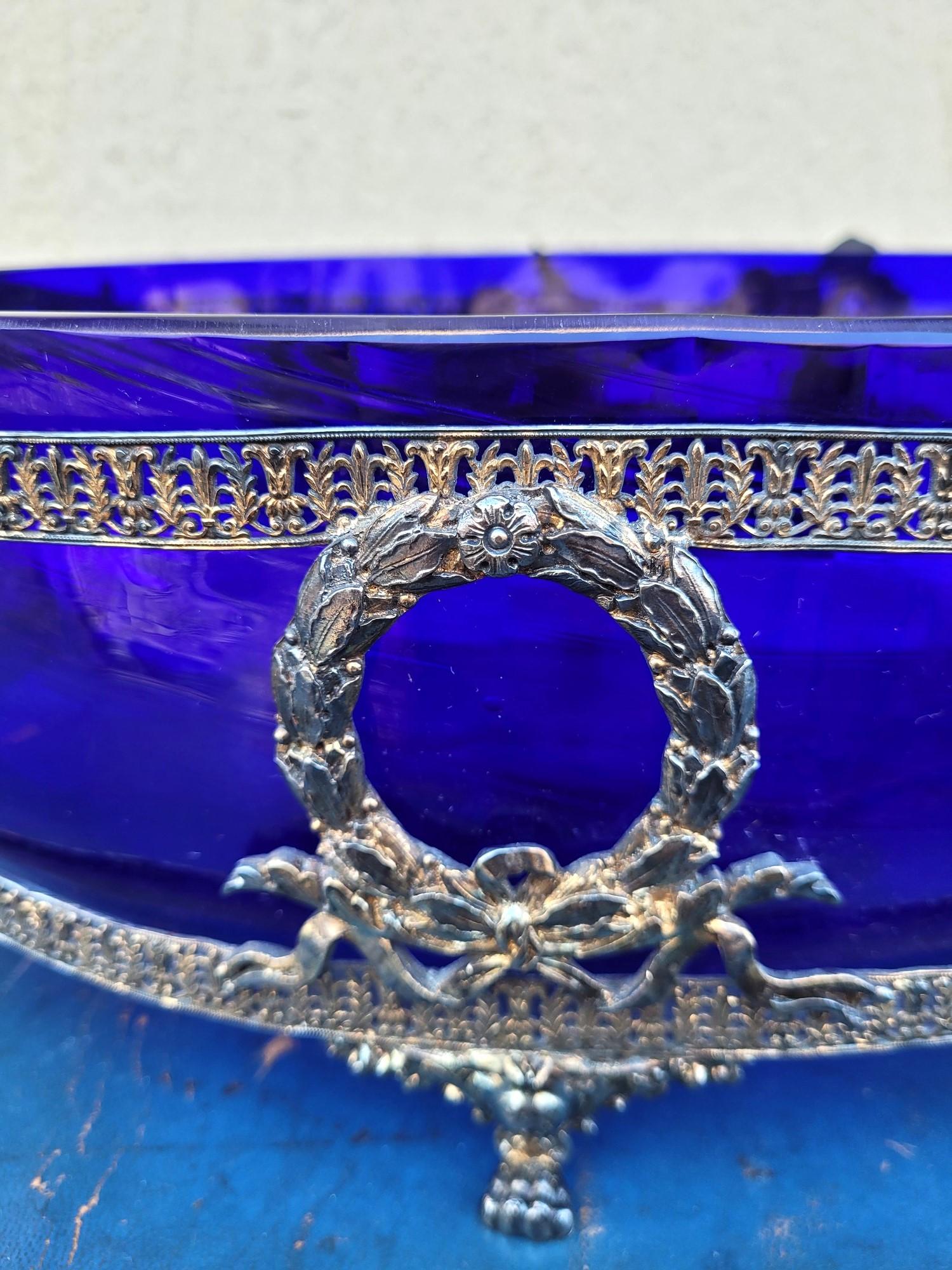 Hercules And Omphale, Glass And Silverplated  Metal Bowl , Late 19th Early 20th For Sale 4