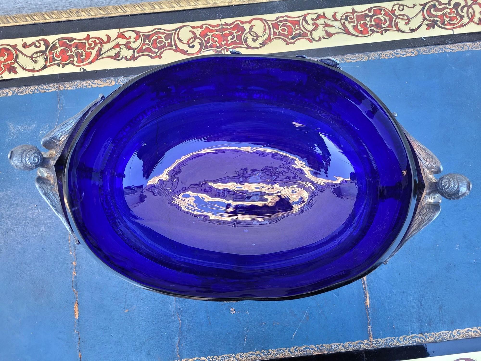 Hercules And Omphale, Glass And Silverplated  Metal Bowl , Late 19th Early 20th For Sale 7