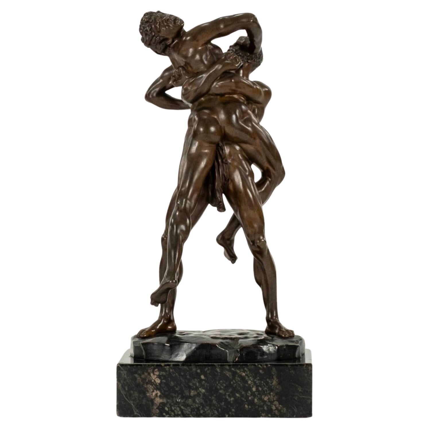 Hercules Antaeus Bronze Sculpture by Carl Kauba