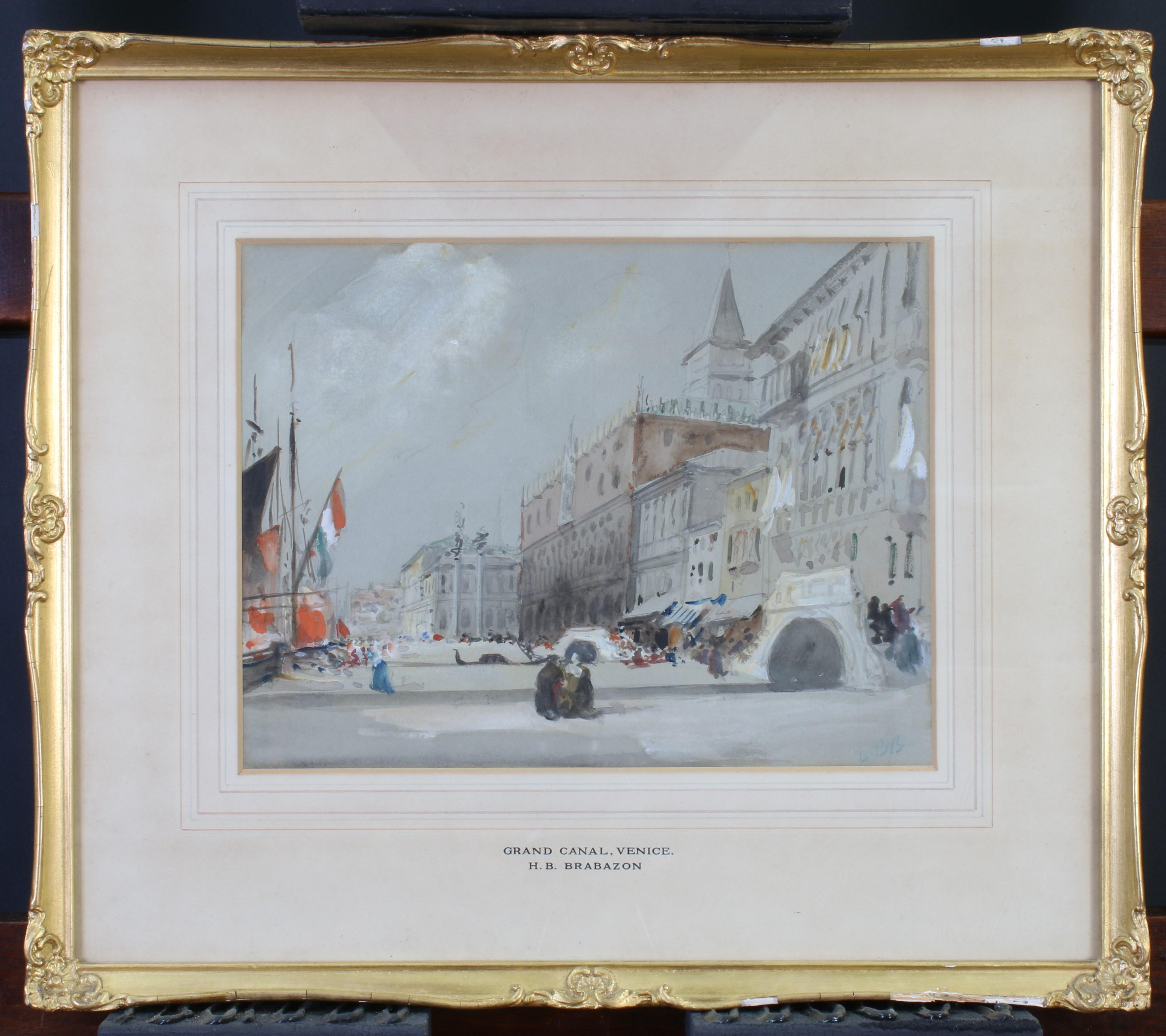  The Doges Palace Promenade Venice - Painting by Hercules Brabazon Brabazon