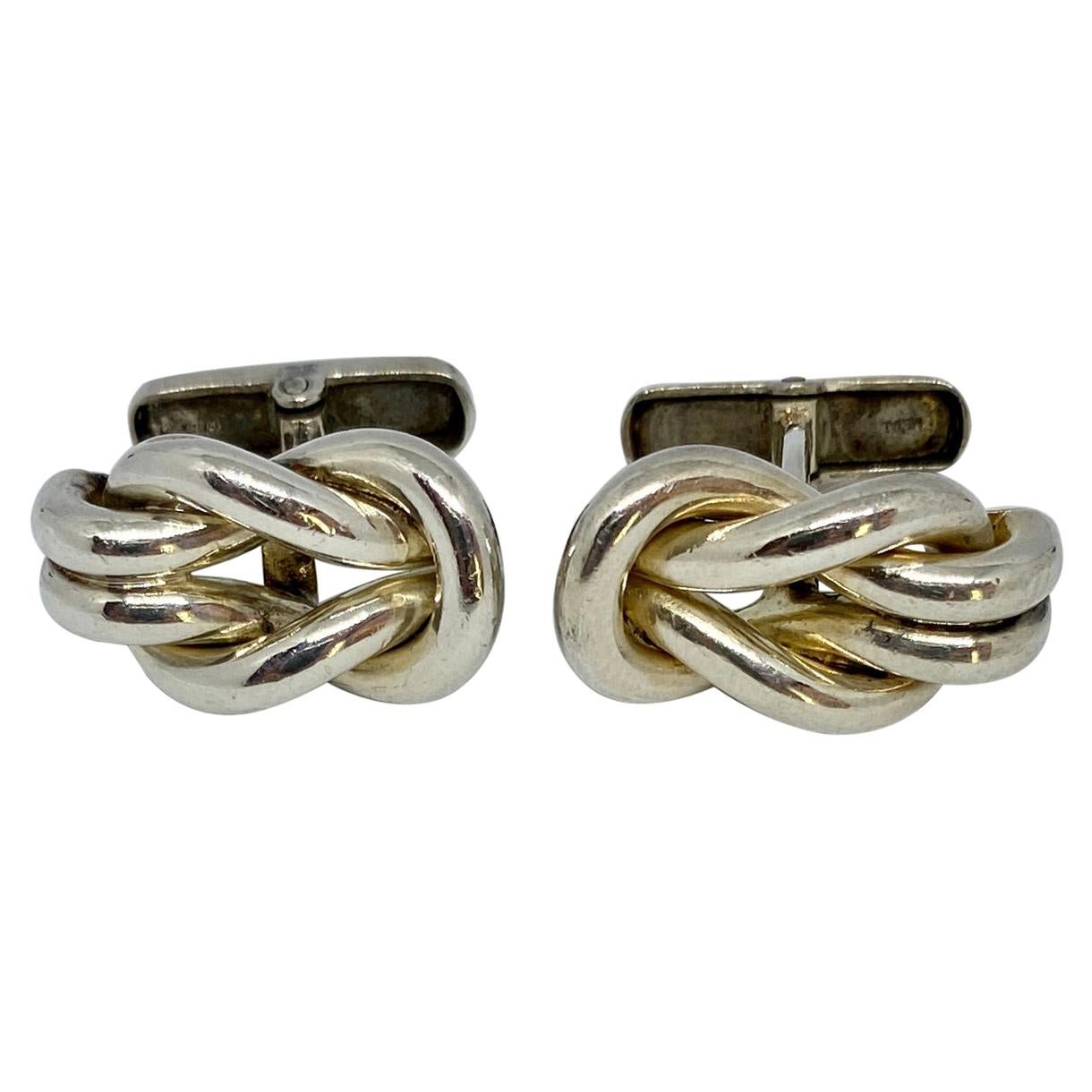 Hercules Knot Cufflinks in Sterling Silver by Ilias Lalaounis