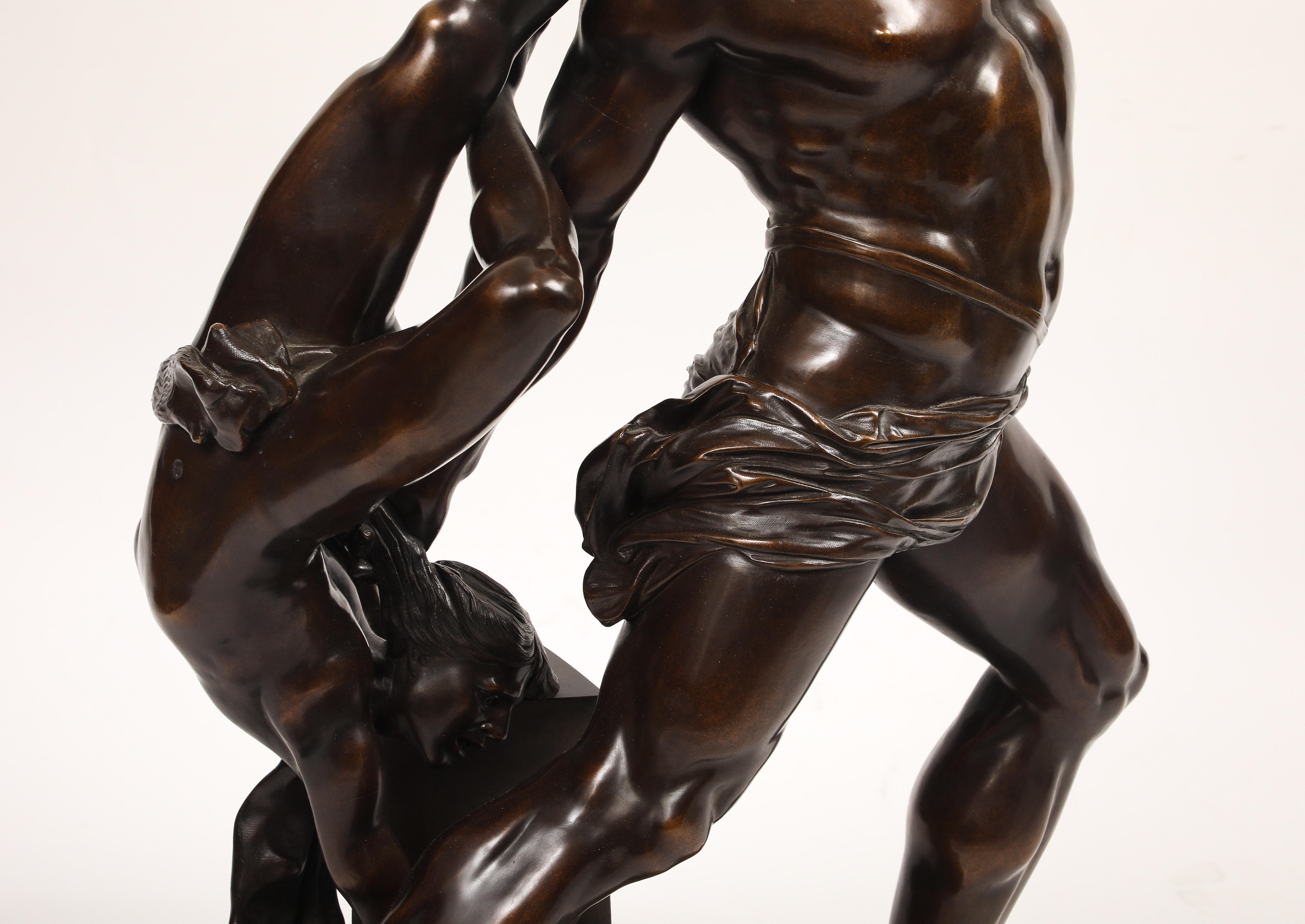 Hercule et Lichas, Grand Tour Groupe italien en bronze patiné, Antonio Canova en vente 6