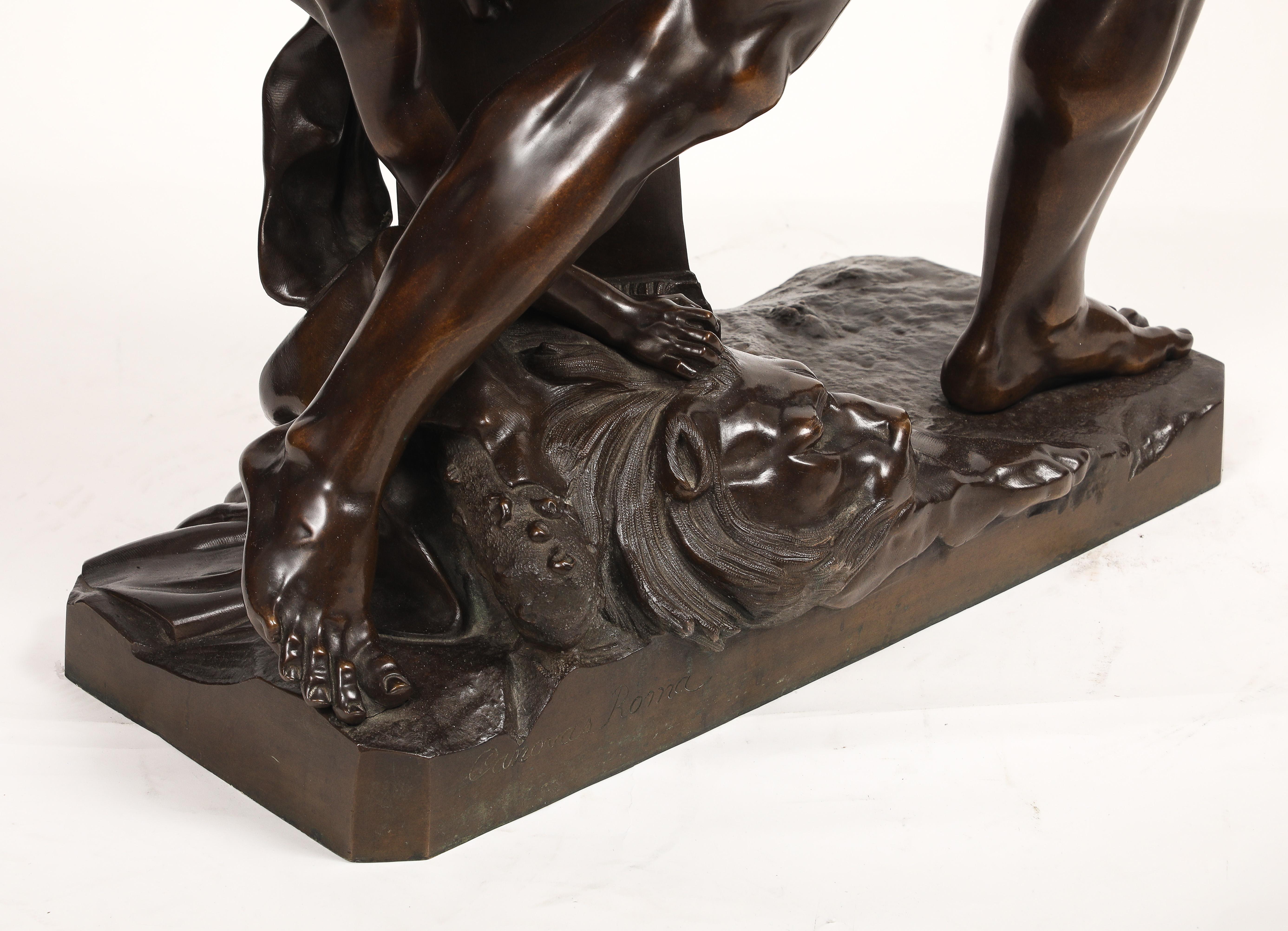 Hercule et Lichas, Grand Tour Groupe italien en bronze patiné, Antonio Canova en vente 9