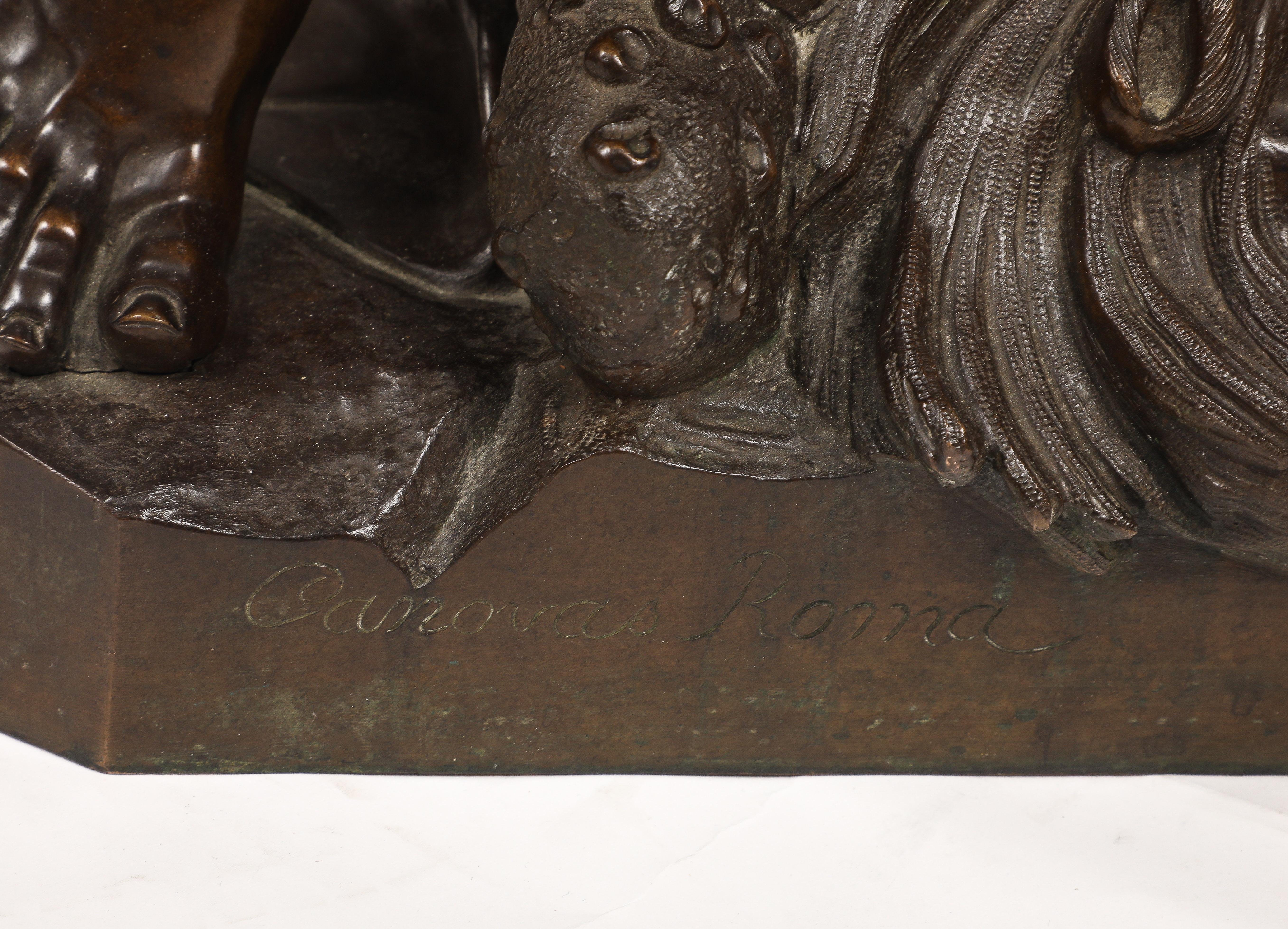 Hercule et Lichas, Grand Tour Groupe italien en bronze patiné, Antonio Canova en vente 10