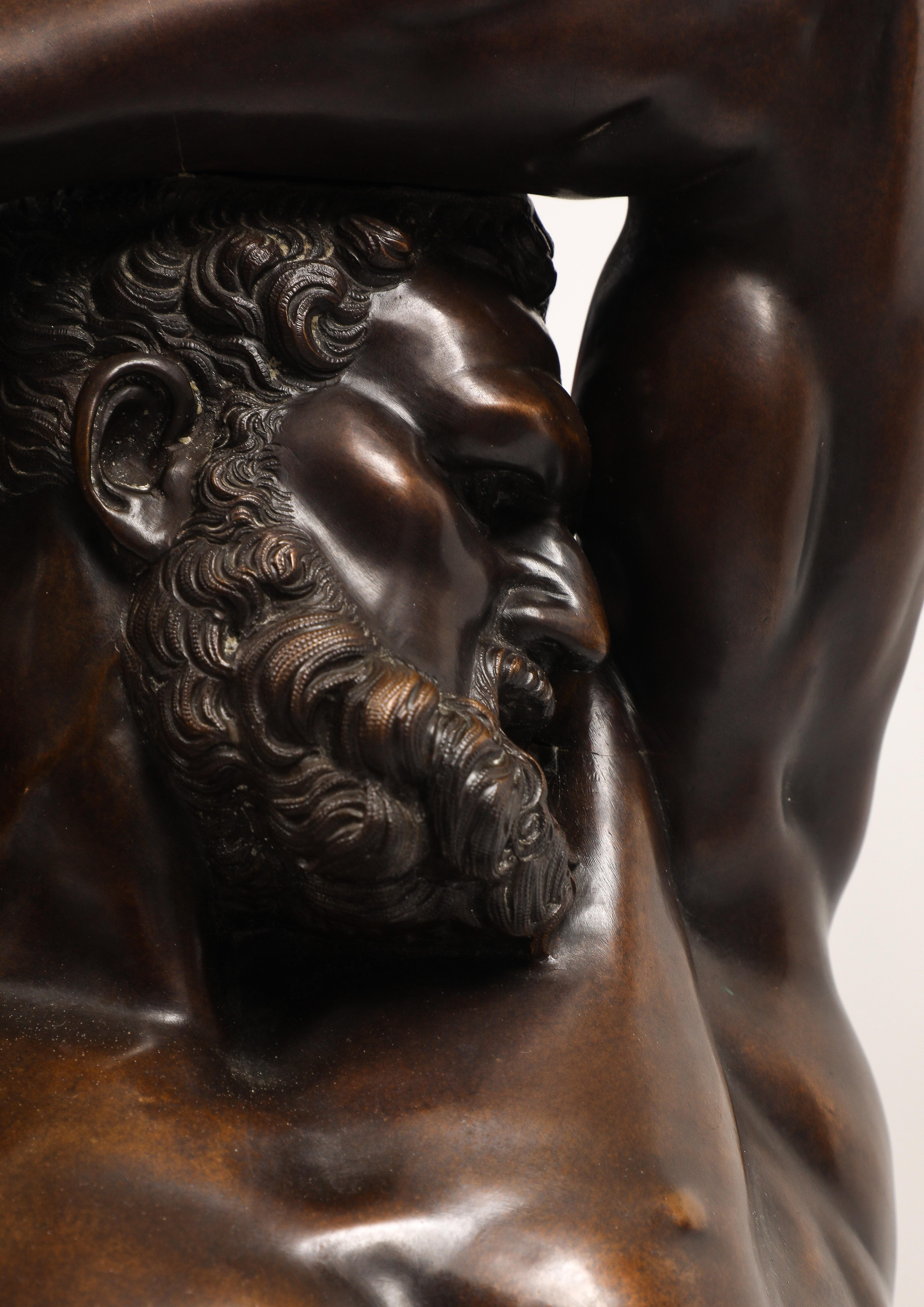 Hercule et Lichas, Grand Tour Groupe italien en bronze patiné, Antonio Canova en vente 12