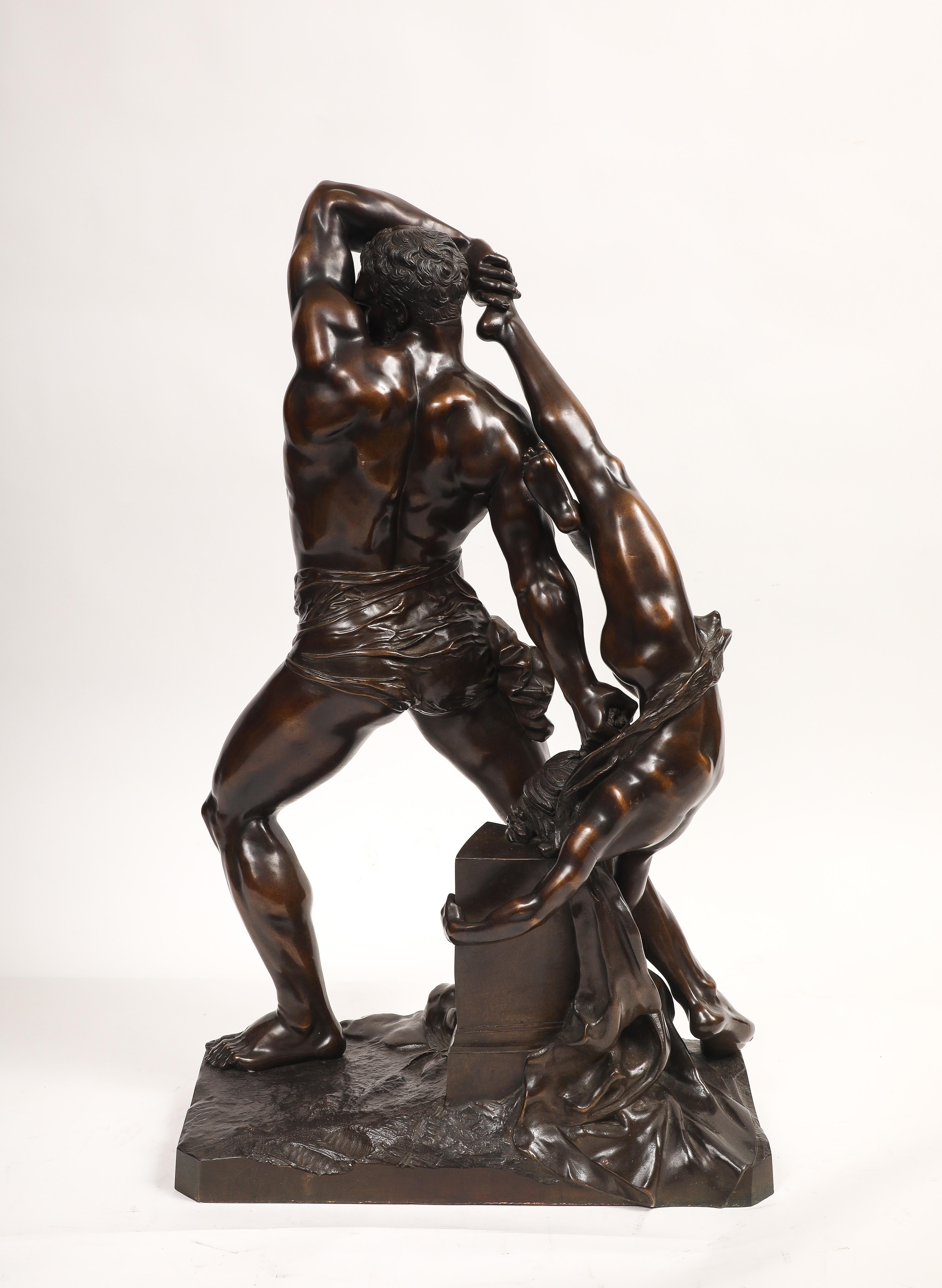 Hercule et Lichas, Grand Tour Groupe italien en bronze patiné, Antonio Canova Bon état - En vente à New York, NY