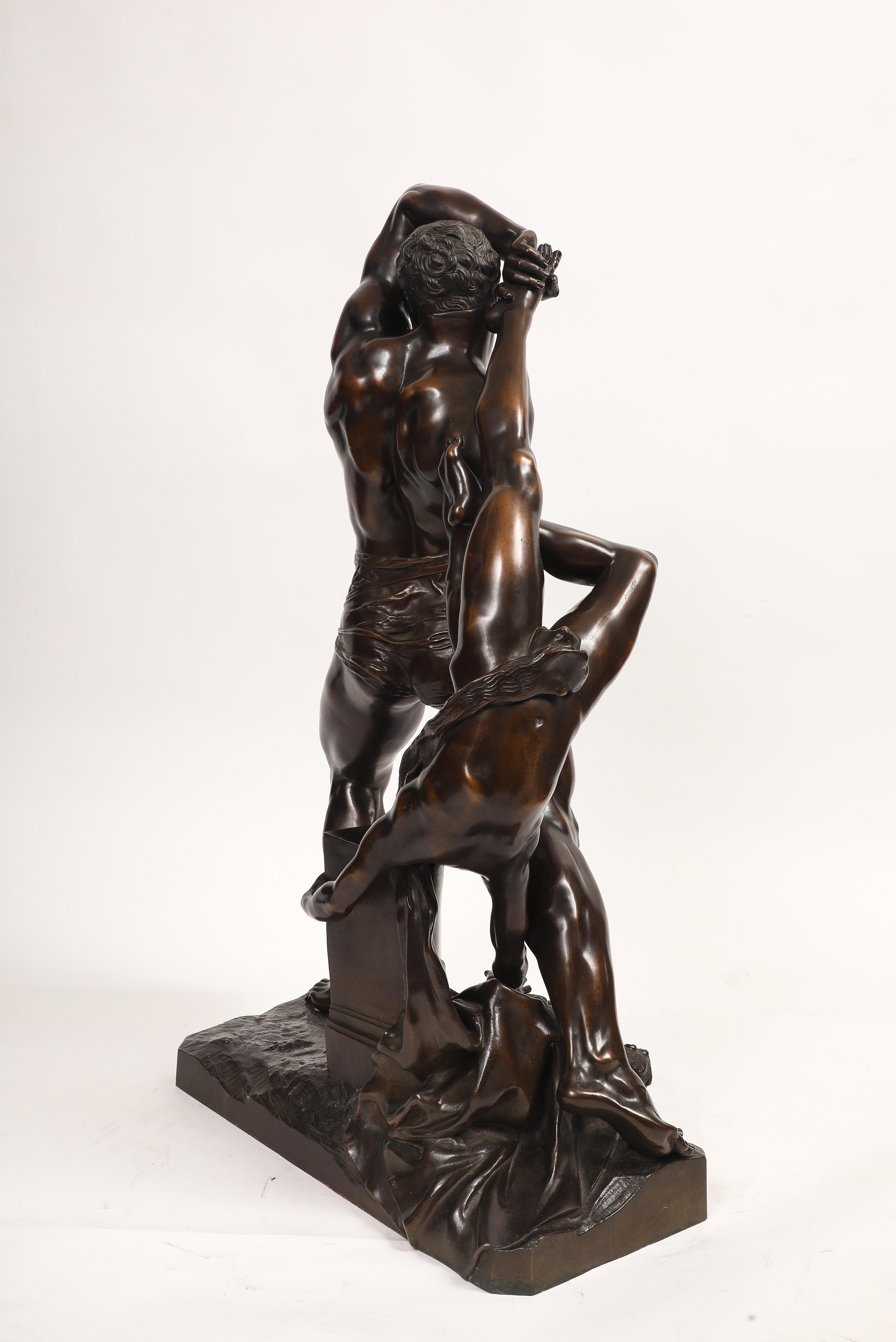 Hercule et Lichas, Grand Tour Groupe italien en bronze patiné, Antonio Canova en vente 1