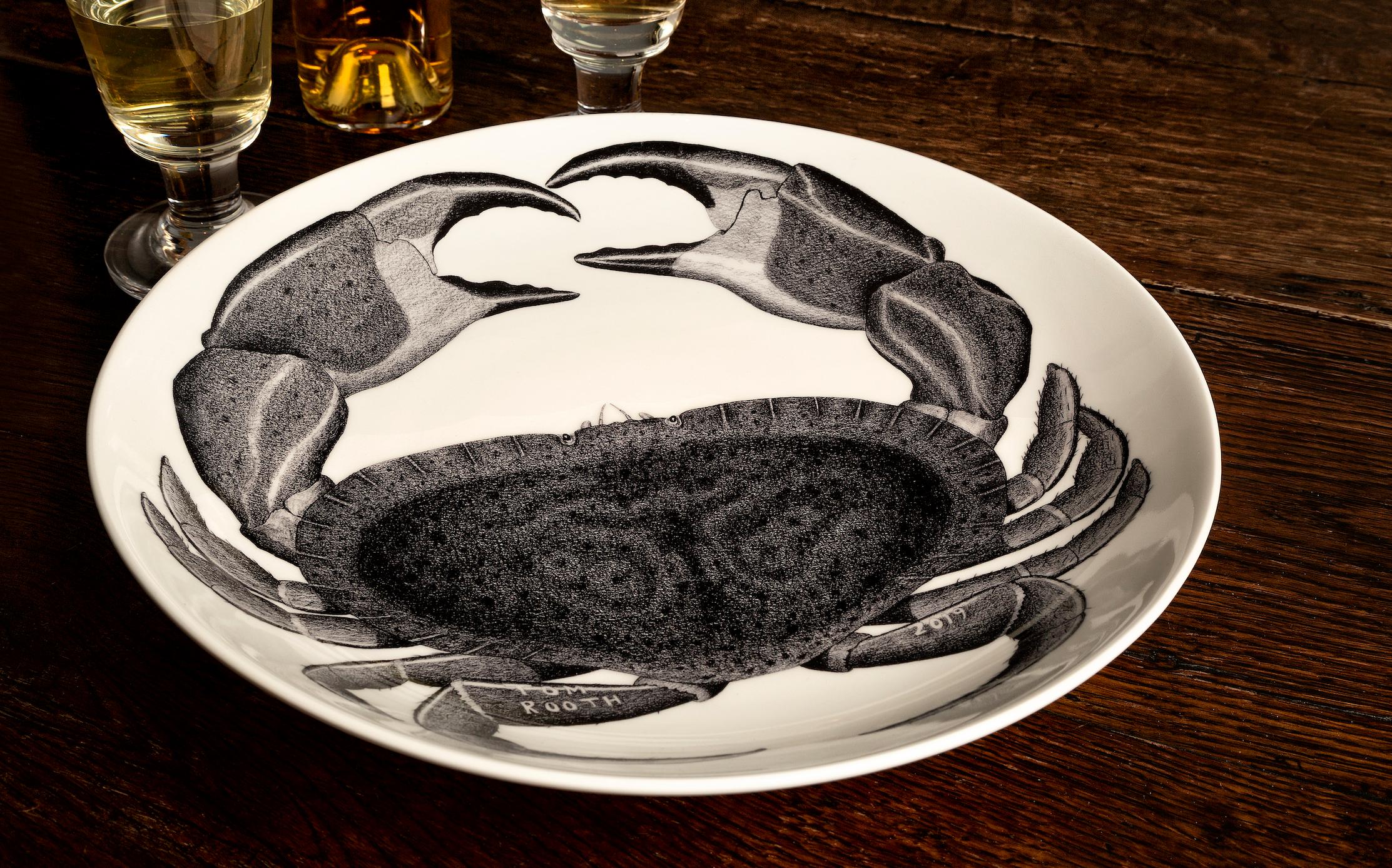 Earthenware Hercules the Crab 'a Life-Sized Crab, Drawn and Released by Tom Rooth' For Sale