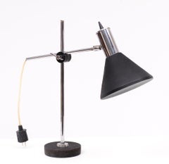 Herda Adjustable Desk Lamp, Black Metal & Chrome, Mid-Century Style
