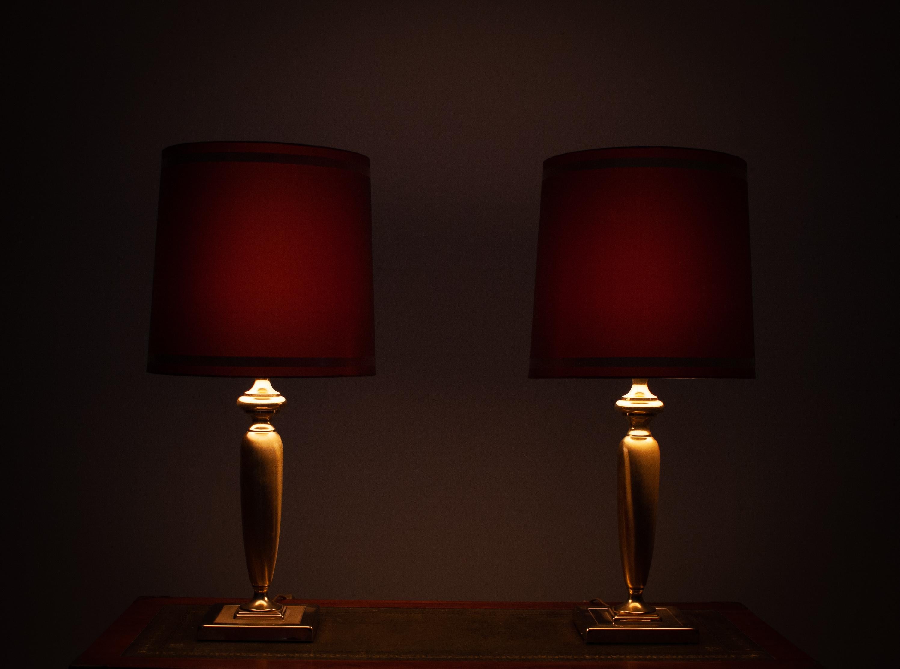 Herda Brass Table Lamps, Holland, 1970s 1