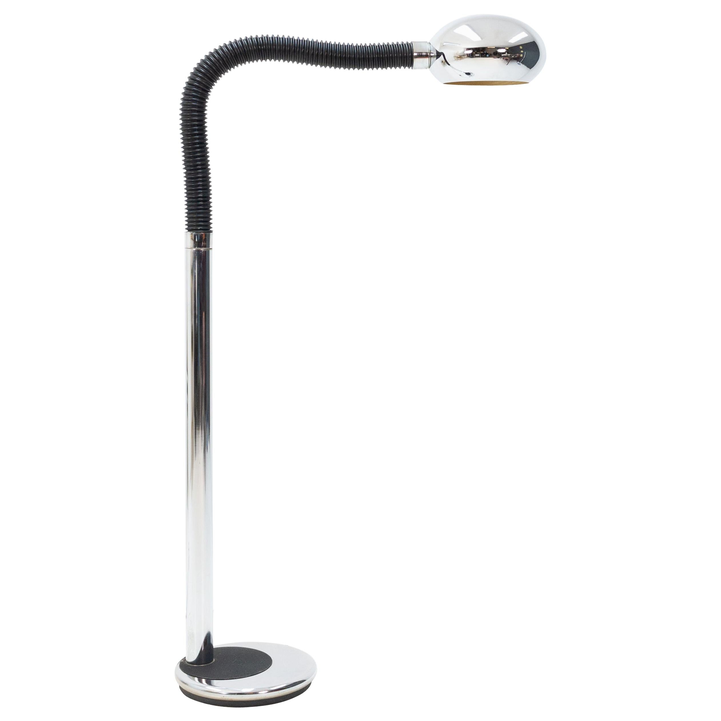 Herda Goose Neck Chrome Floor Lamp