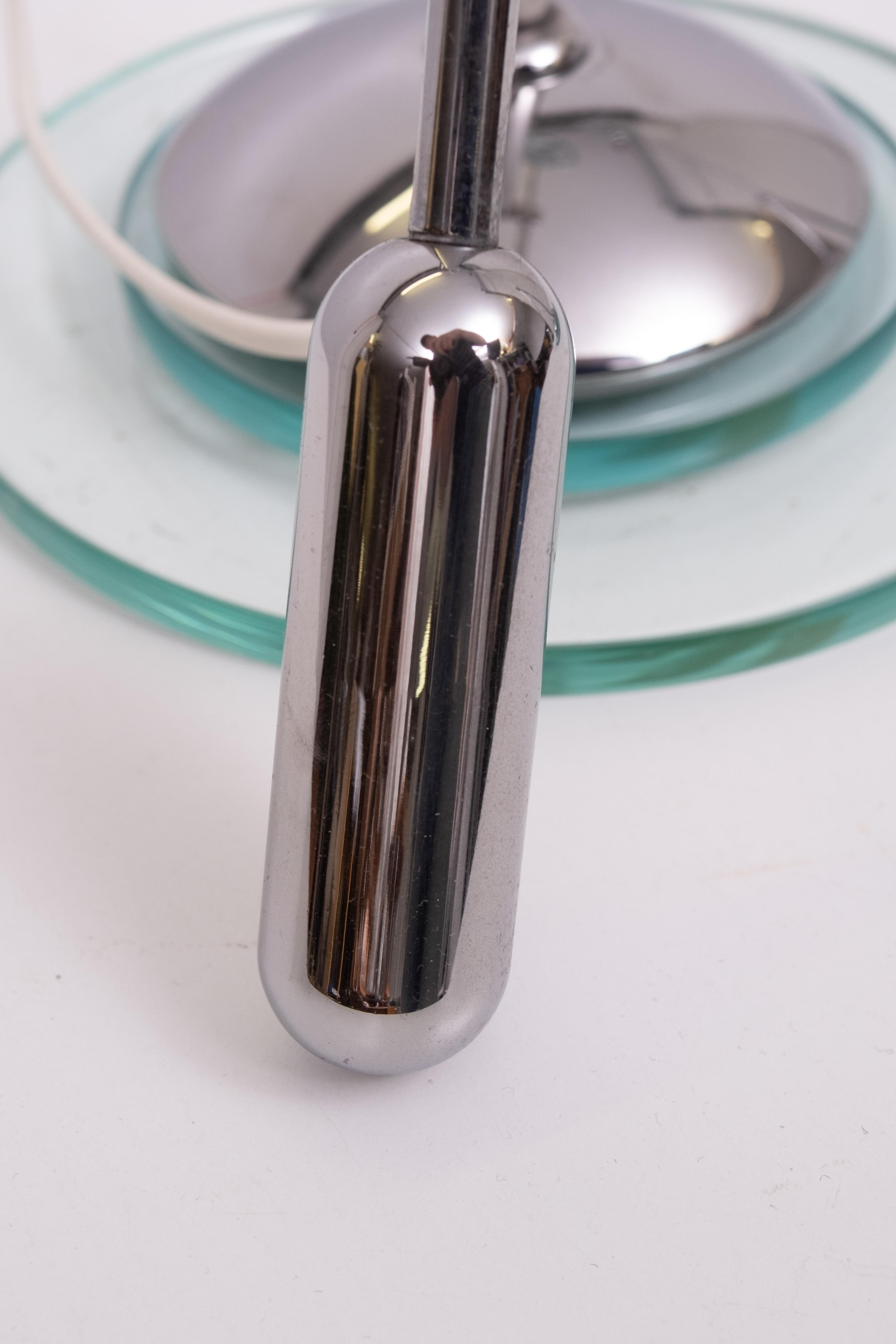 Chrome Herda Postmodern Halogen Counterbalance Design Vintage Desk Lamps . en vente