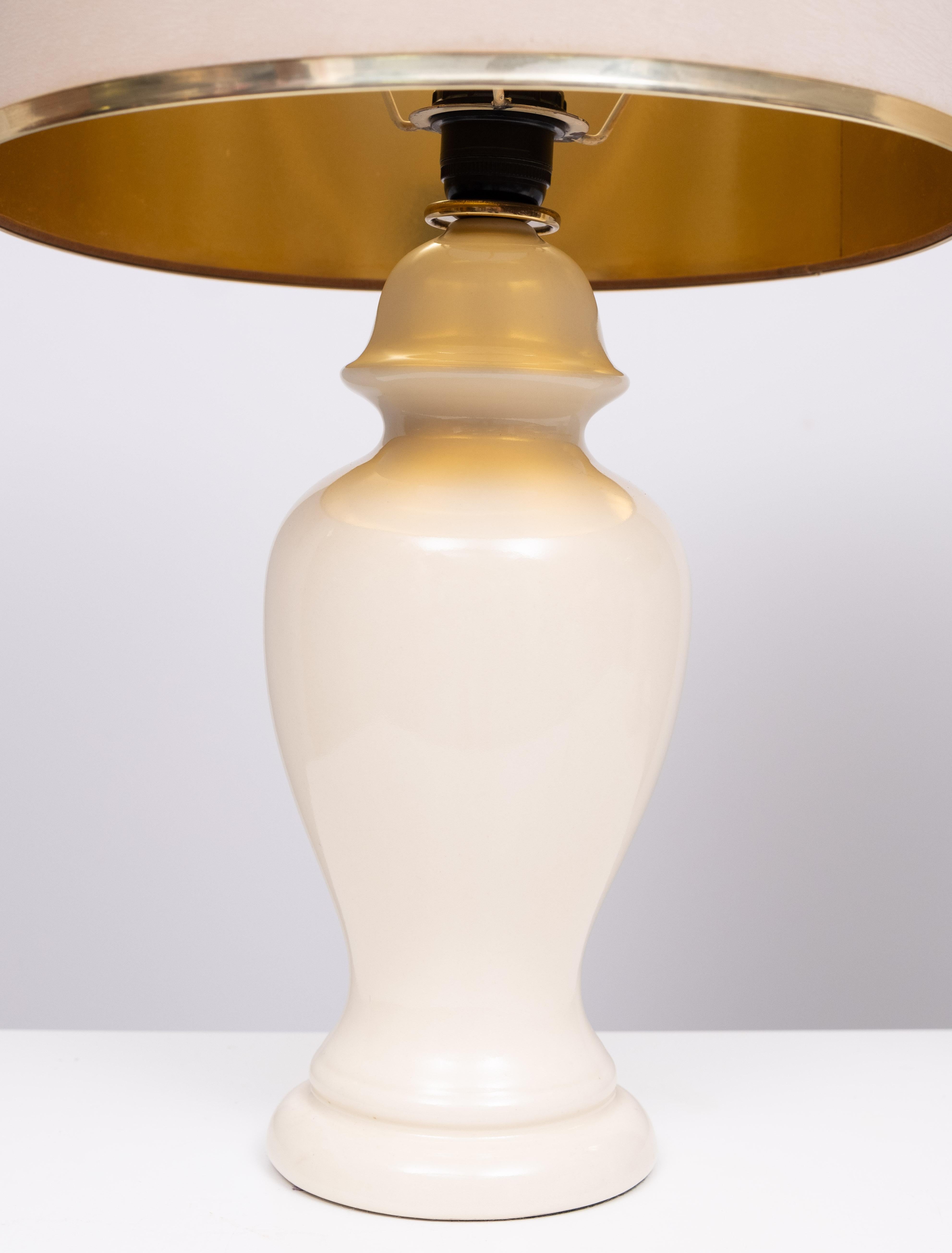 Hollywood Regency Herda  set Lampes de table en céramique assorties Abat-jour  1970s en vente