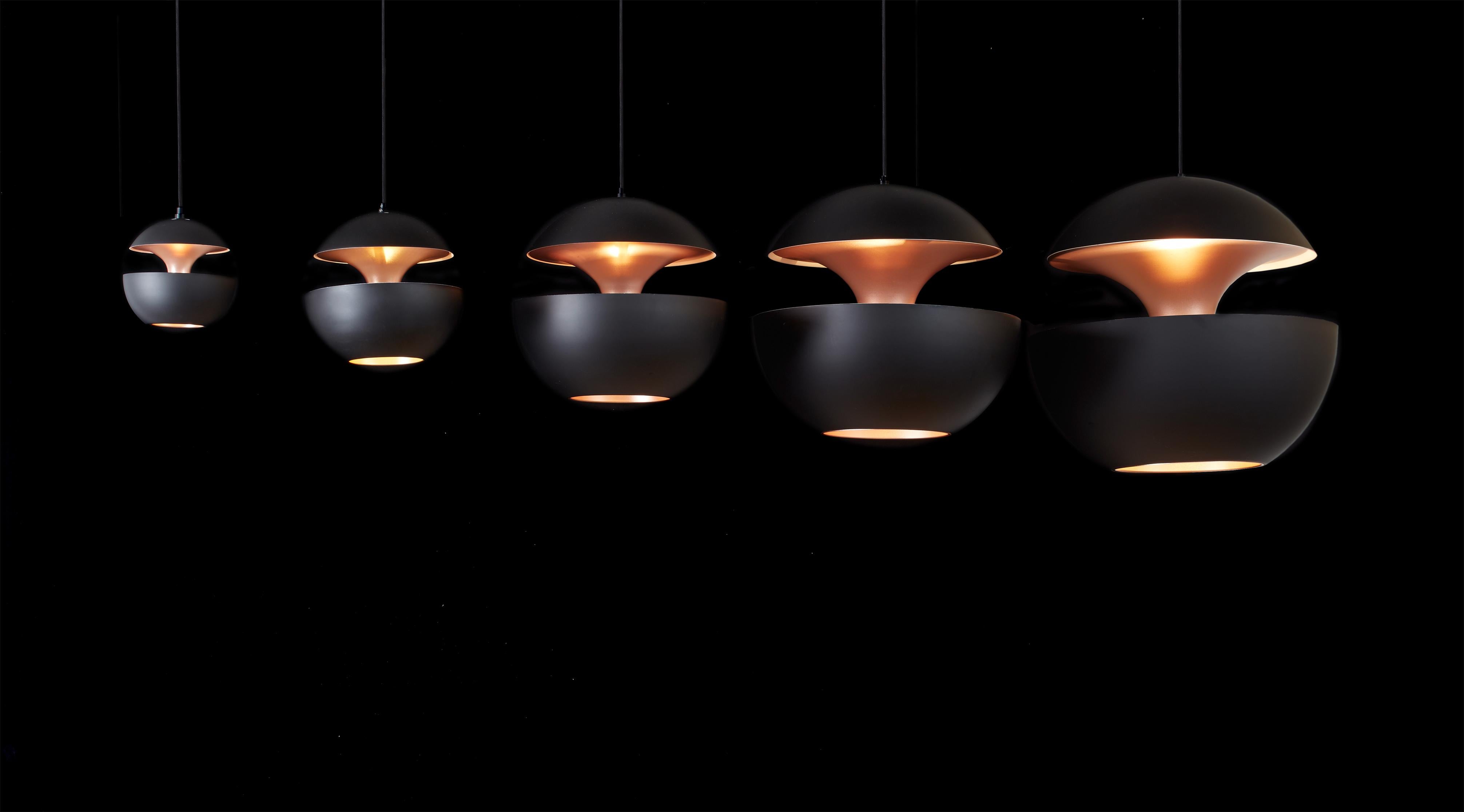 Here Comes the Sun Extra Large Black and Copper Pendant Lamp by Bertrand Balas 2