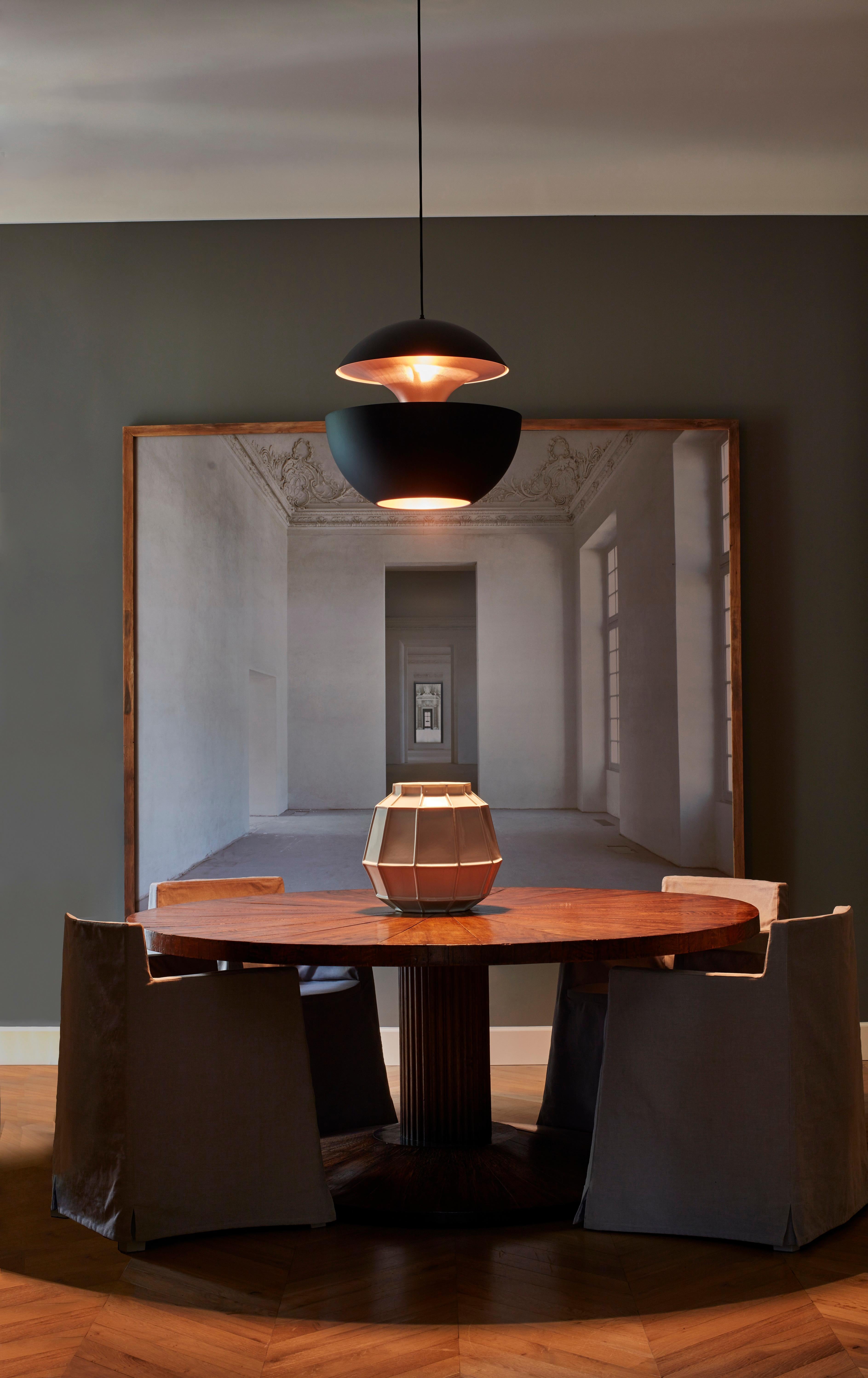 Post-Modern Here Comes the Sun Extra Large Black and Copper Pendant Lamp by Bertrand Balas
